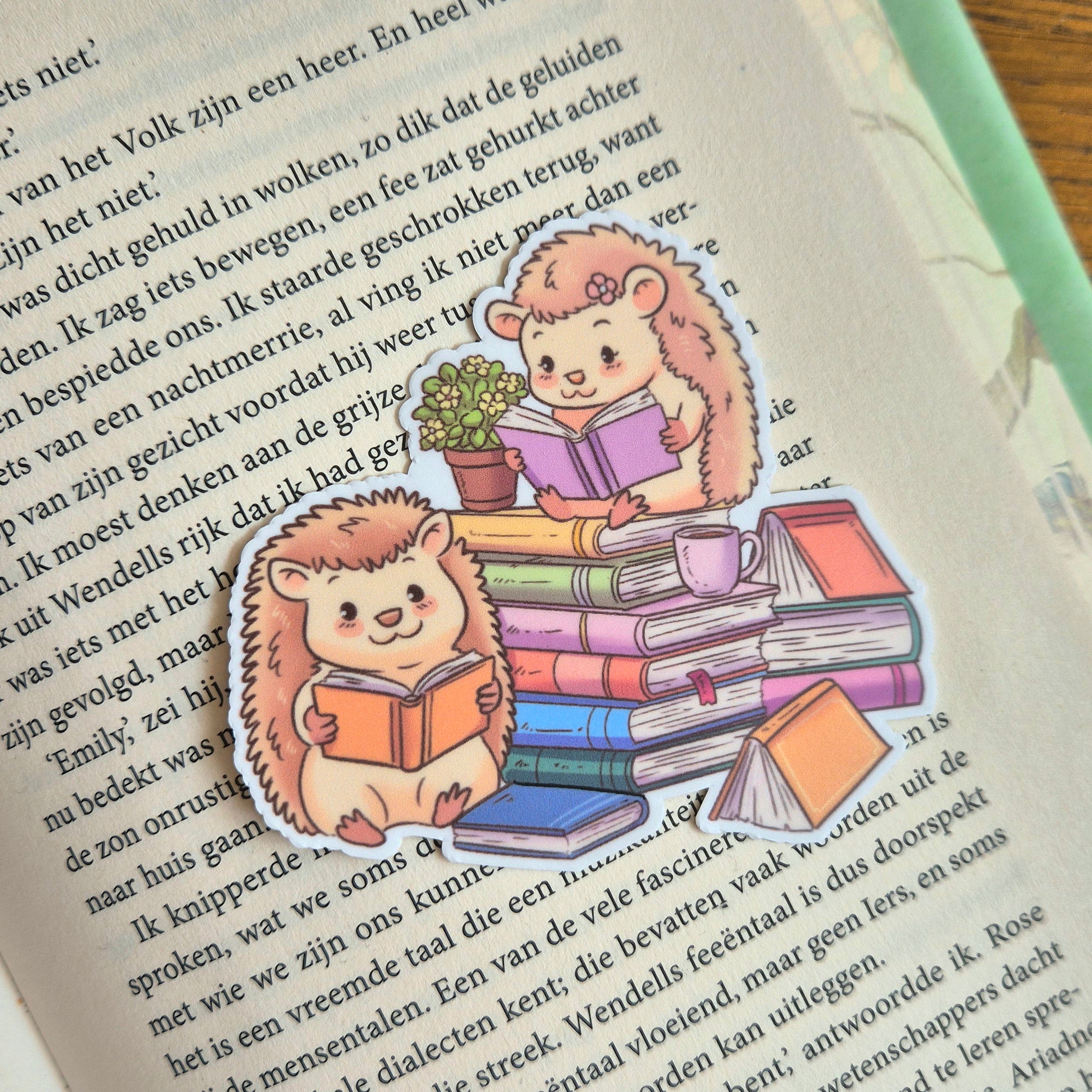 Hedgehog Tales Sticker - Reading Stack