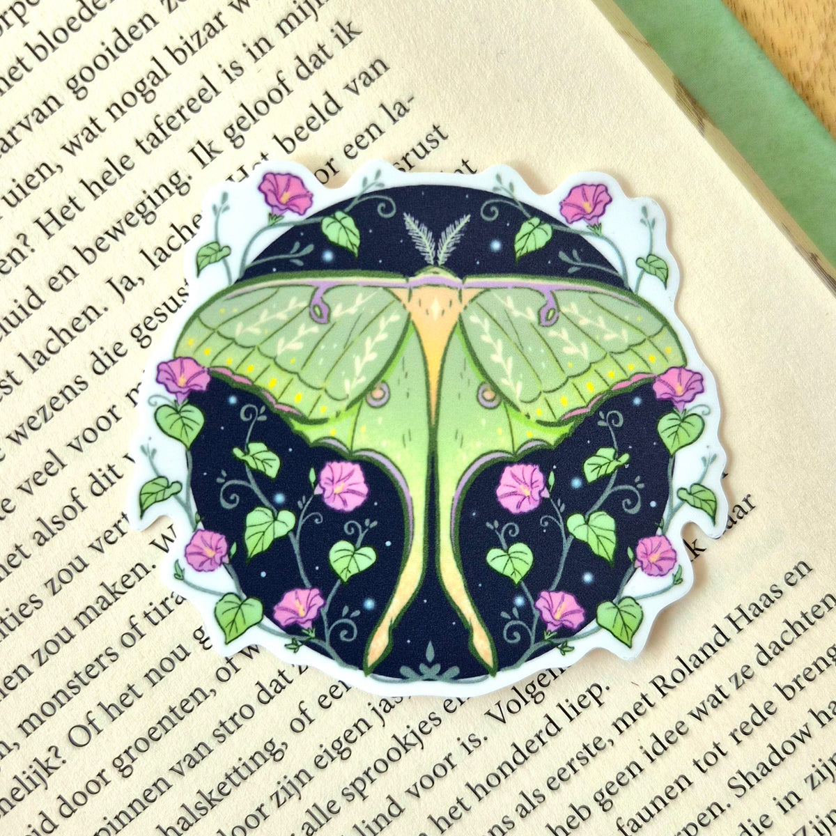 Bookish Sticker - Floral Luna Moth