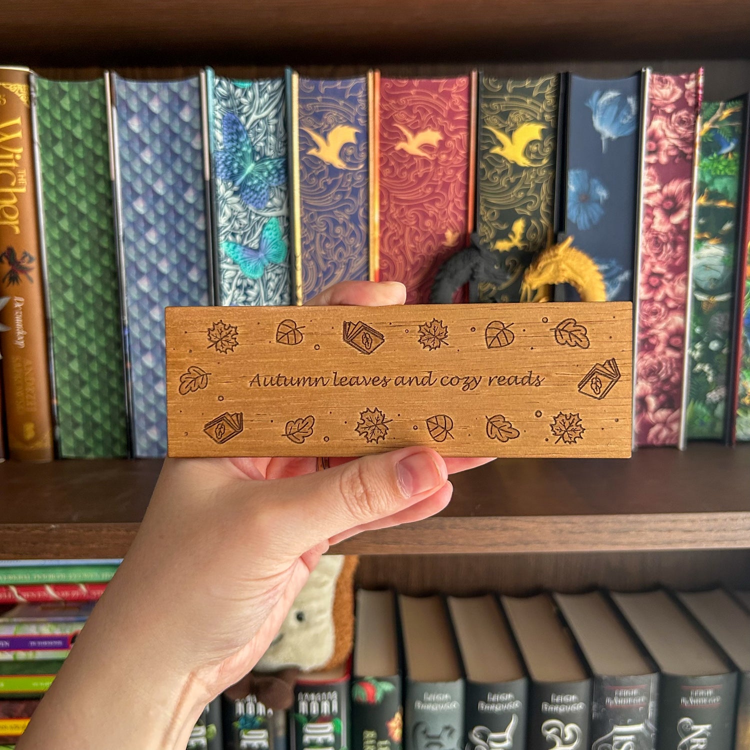 Wooden Bookmark - Autumn Leaves