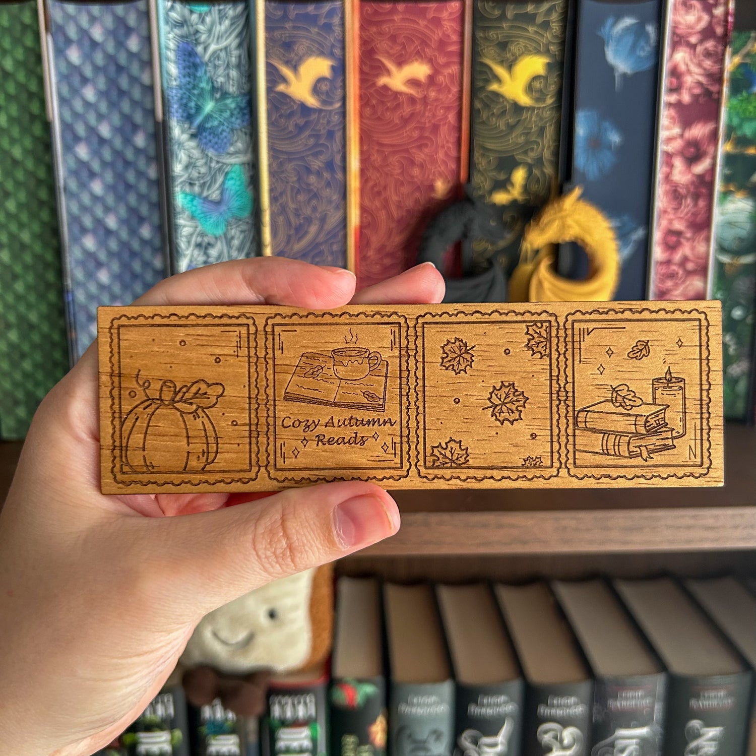 Wooden Bookmark - Cozy Autumn Reads