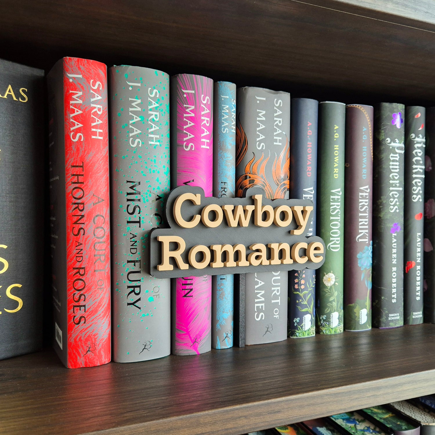 Bookshelf Peekout Sign - Cowboy Romance