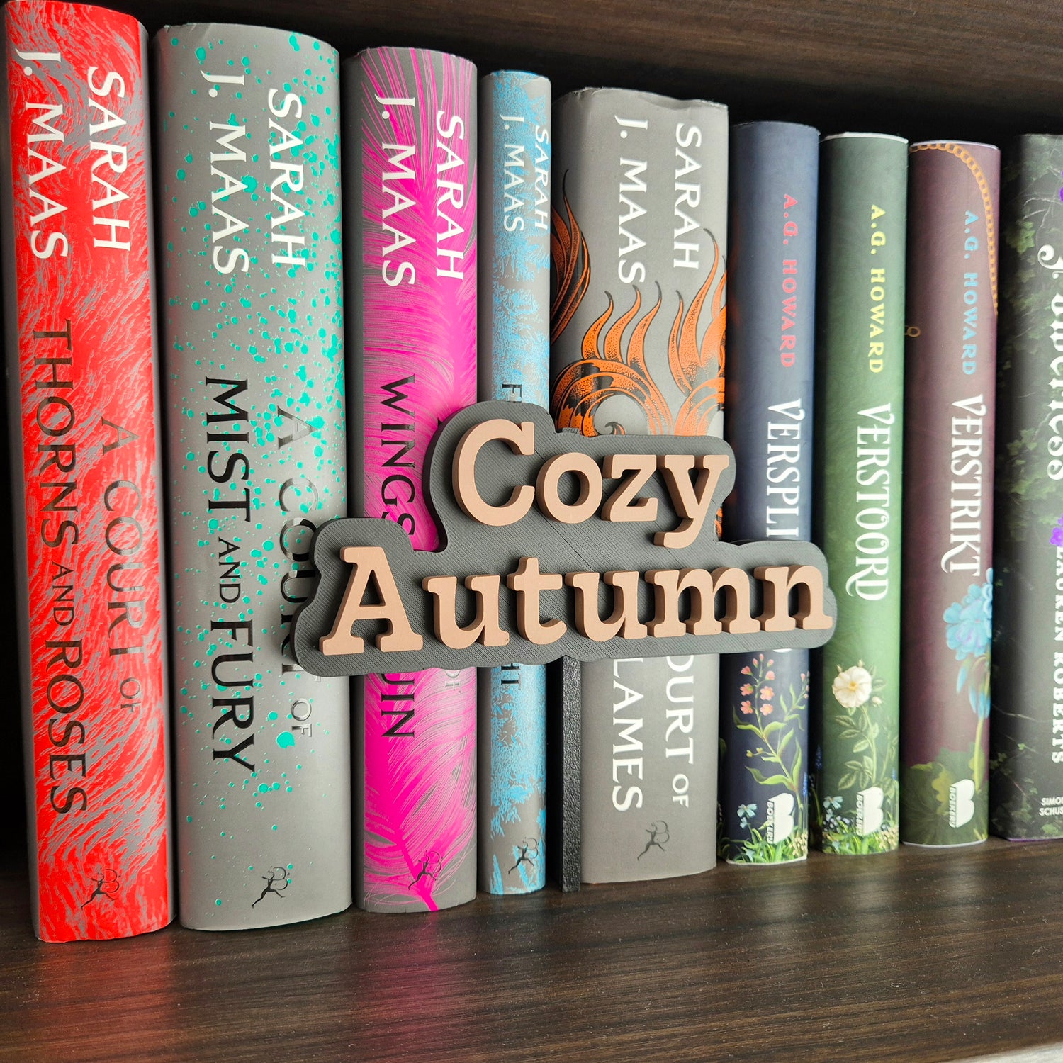 Bookshelf Peekout Sign - Cozy Autumn