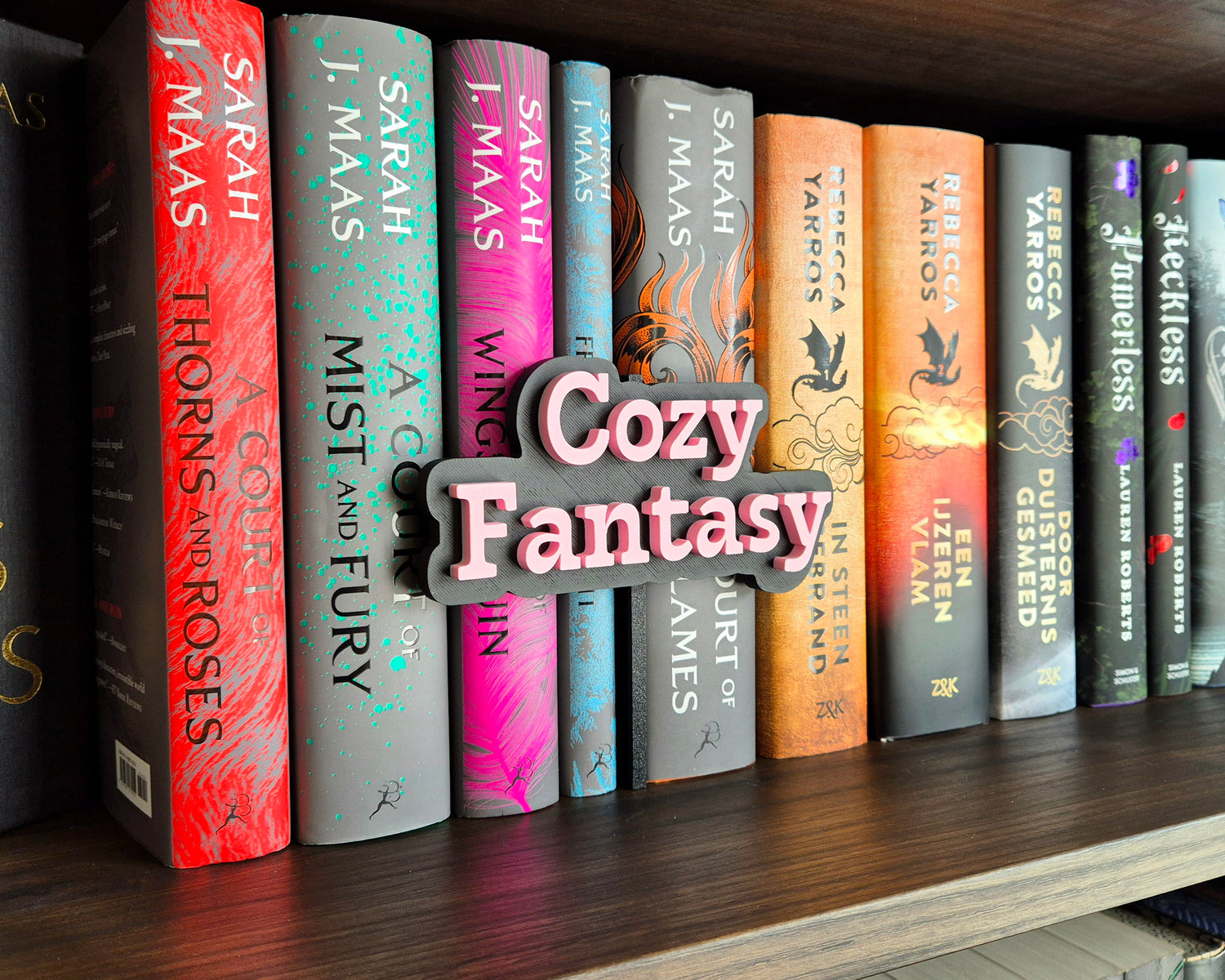 Bookshelf Peekout Sign - Cozy Fantasy