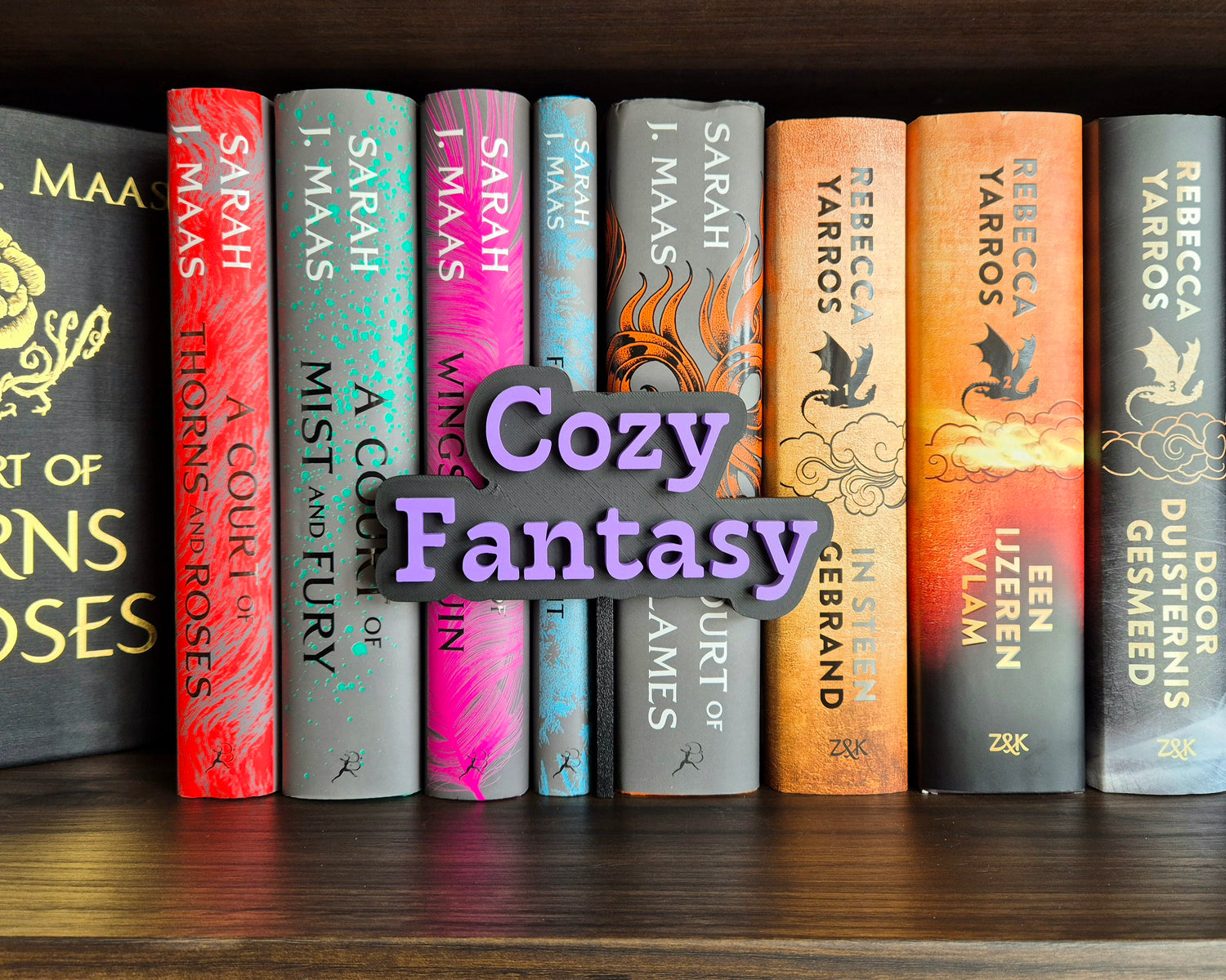 Bookshelf Peekout Sign - Cozy Fantasy