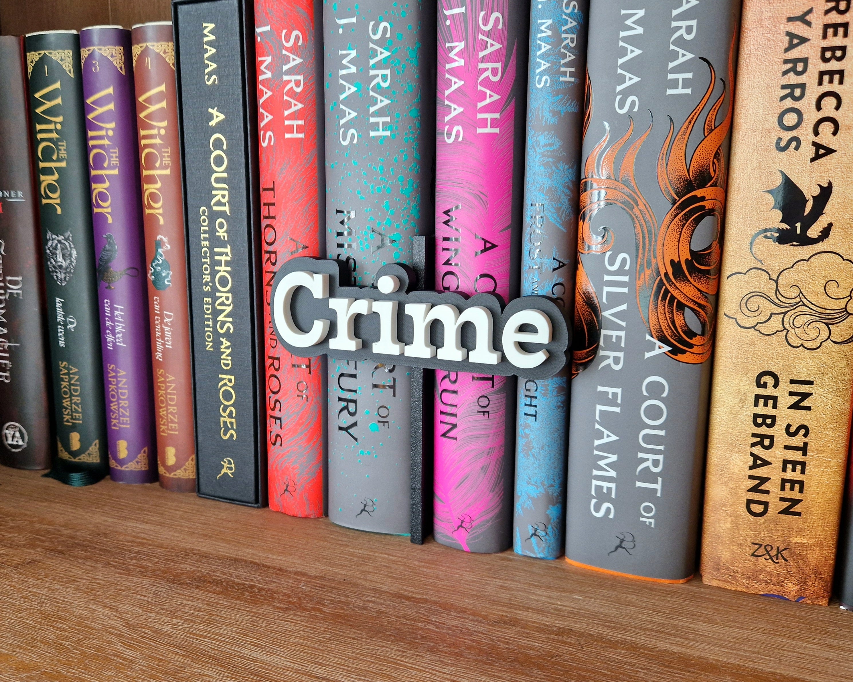 Bookshelf Peekout Sign - Crime