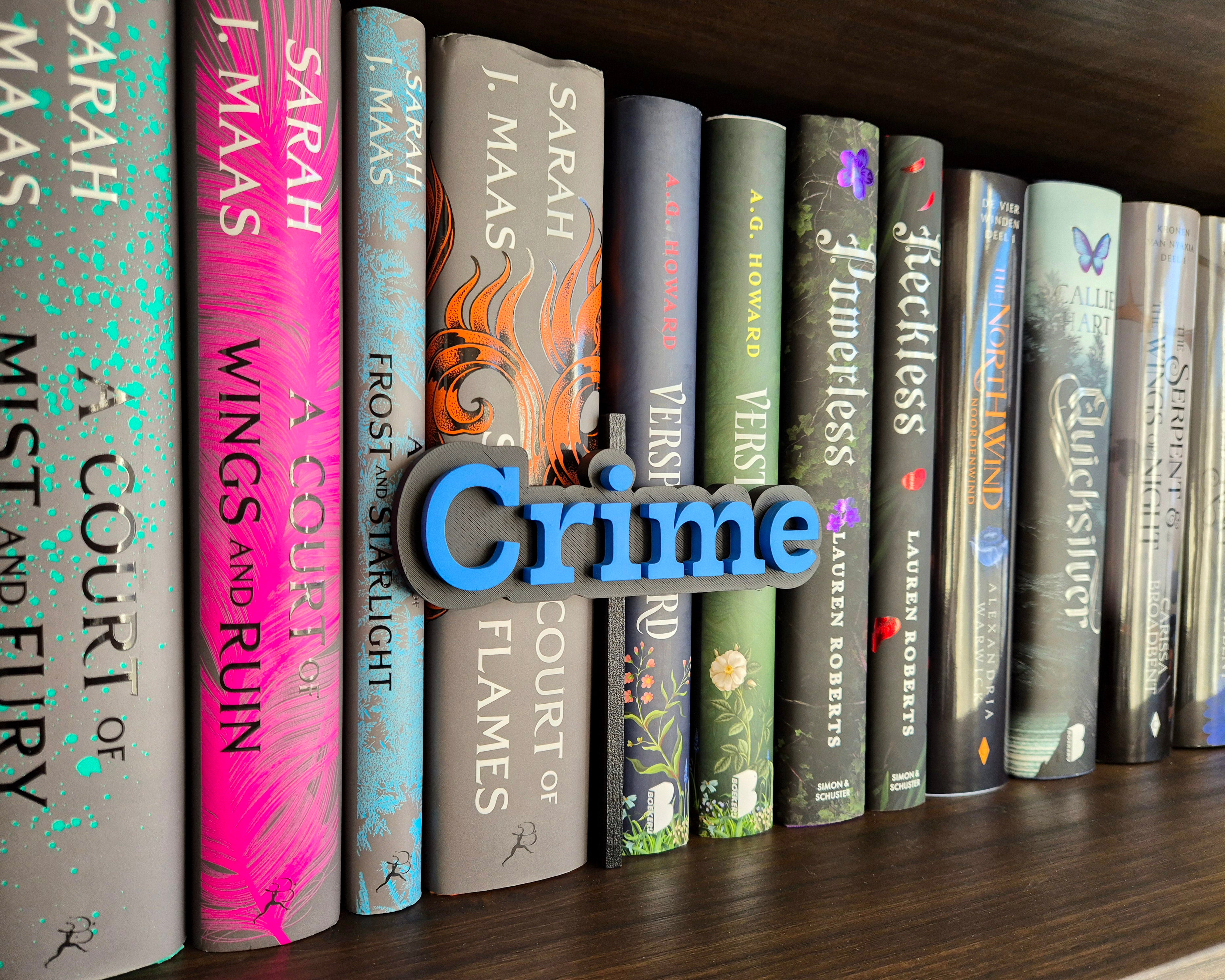Bookshelf Peekout Sign - Crime
