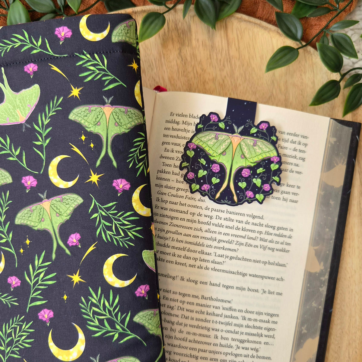 Magnetische Boekenlegger - Floral Luna Moth