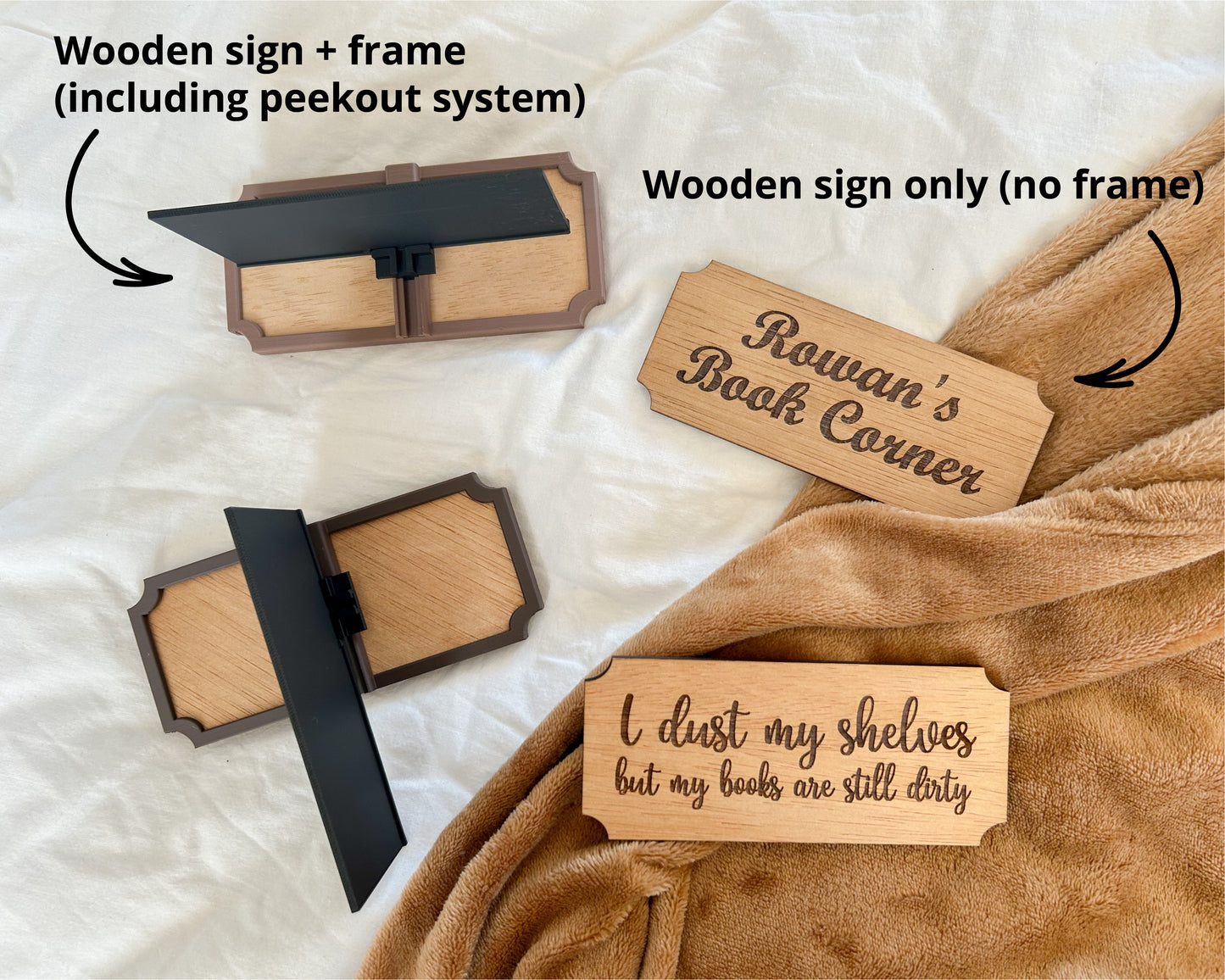 Wooden Peekout Sign - I Dust my Shelves