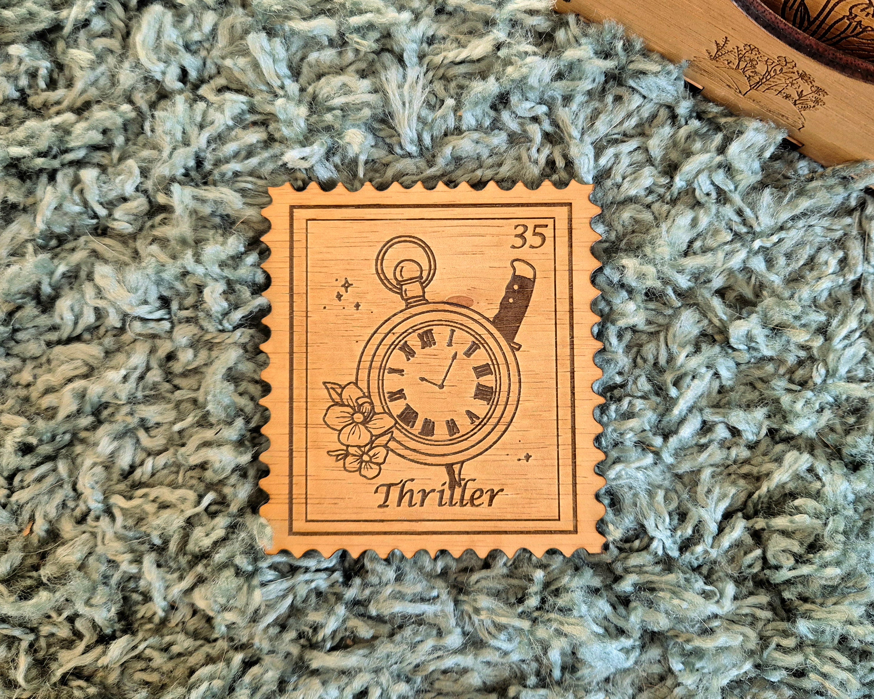 Bookish Stamp Coaster - Thriller