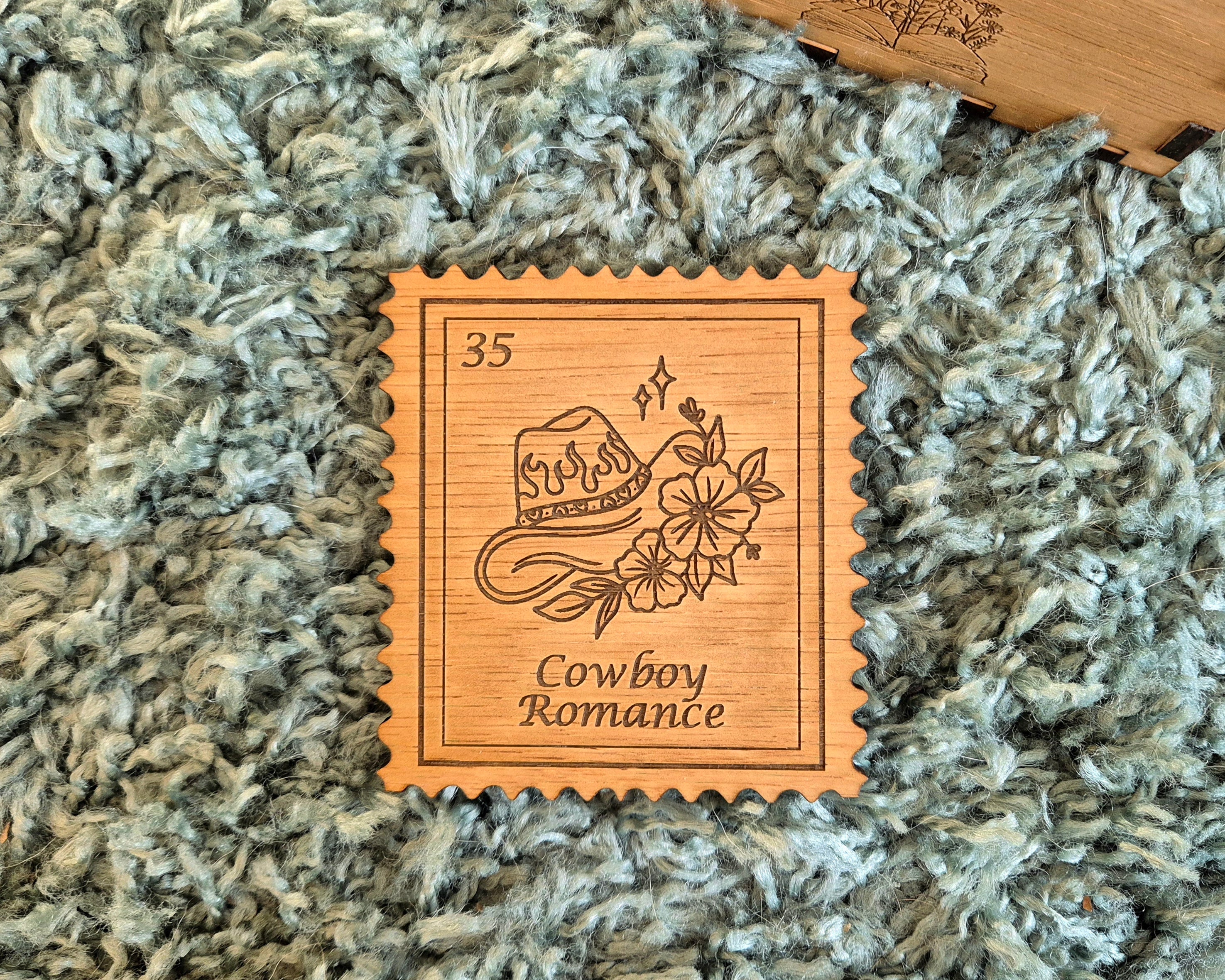 Bookish Stamp Coaster - Cowboy Romance