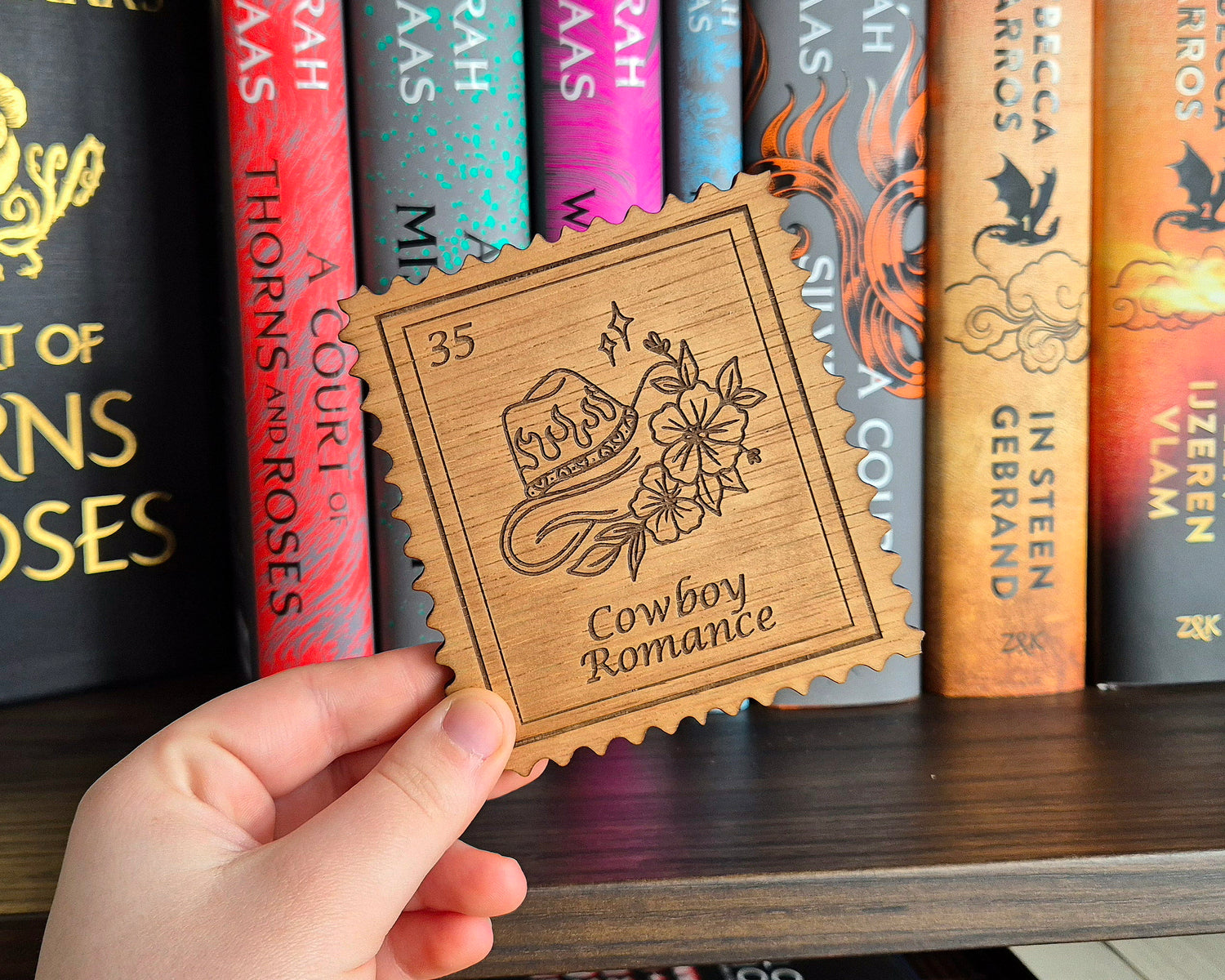 Bookish Stamp Coaster - Cowboy Romance