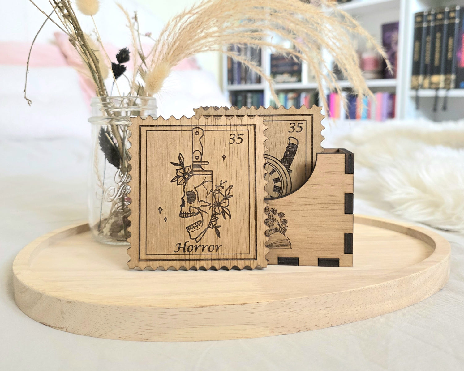 Bookish Stamp Coaster - Horror