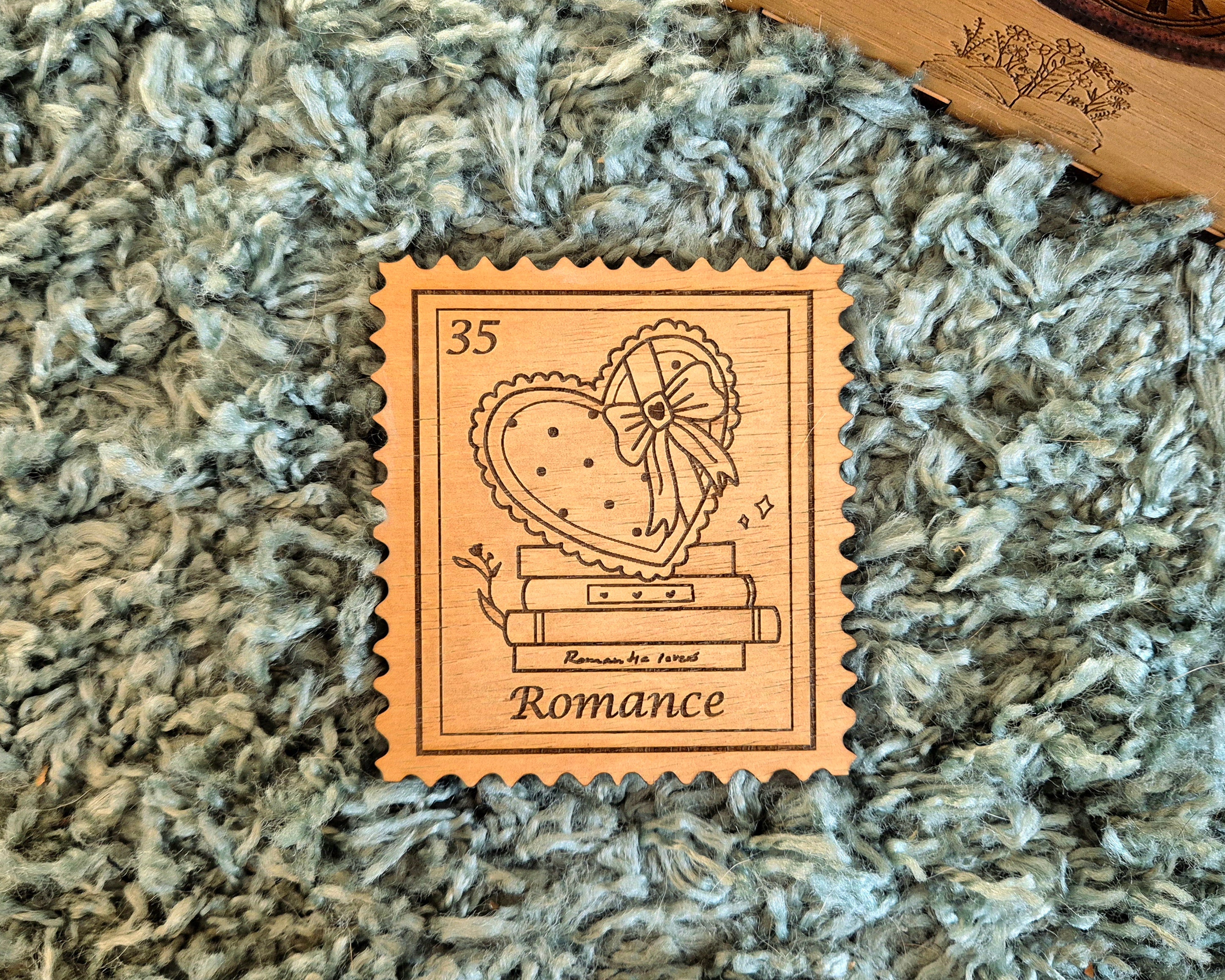Bookish Stamp Coaster - Romance