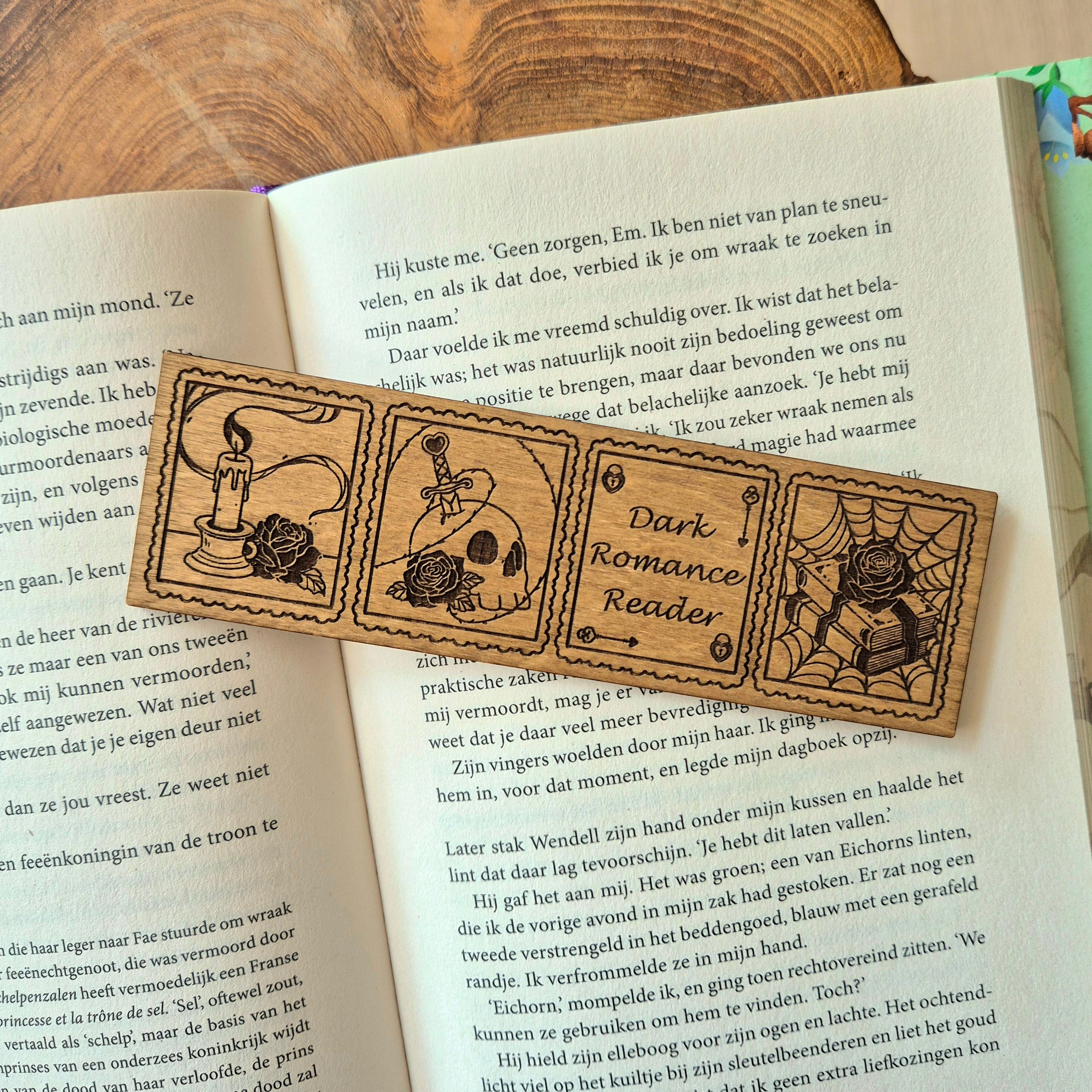 Wooden Bookmark - Dark Romance Reader