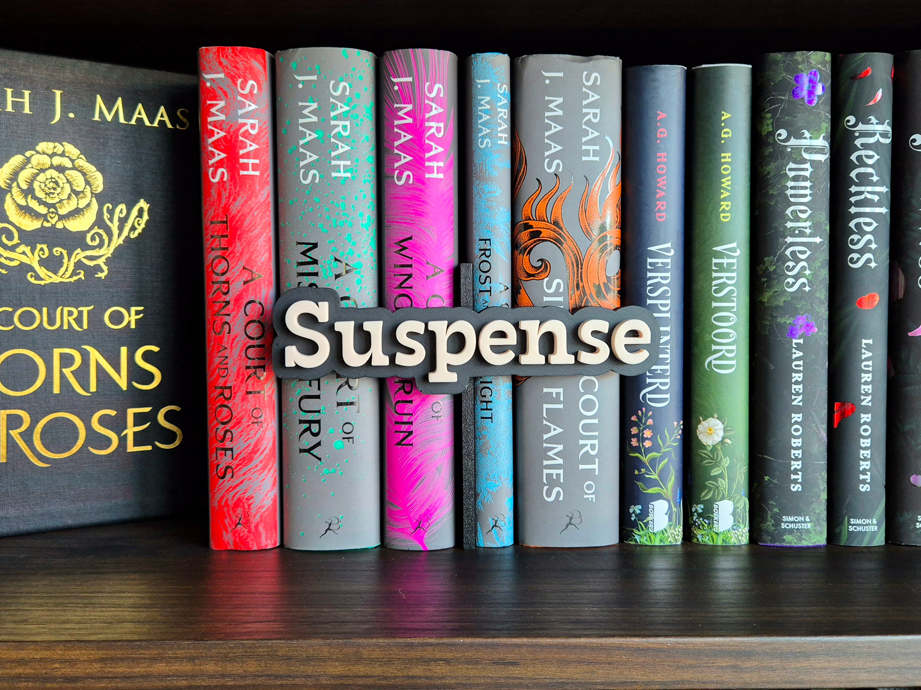 Bookshelf Peekout Sign - Suspense