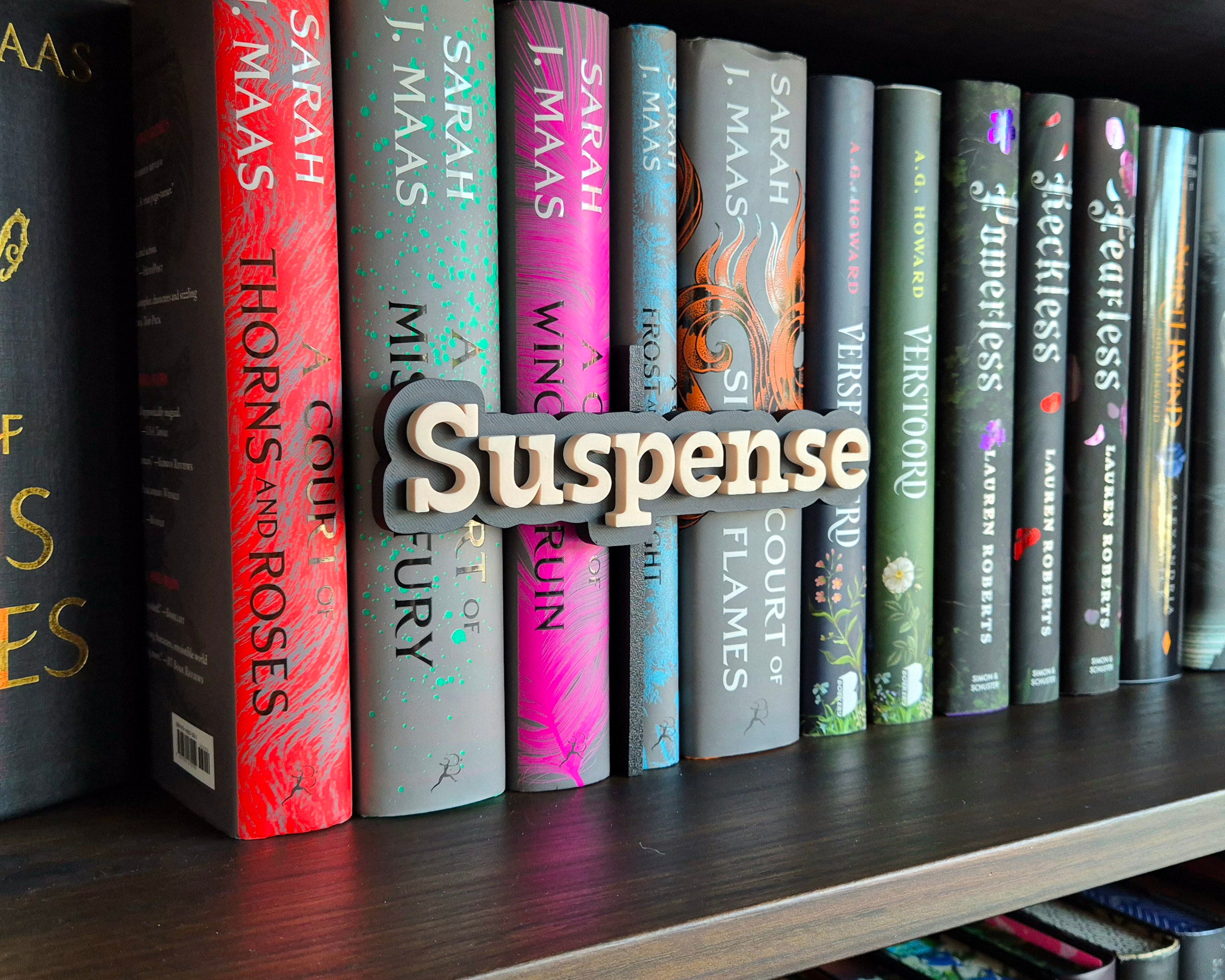 Bookshelf Peekout Sign - Suspense