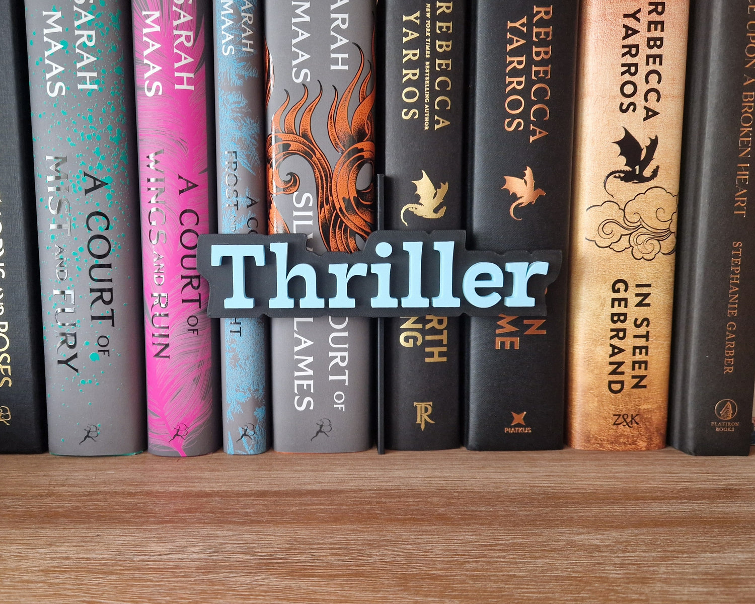 Bookshelf Peekout Sign - Thriller