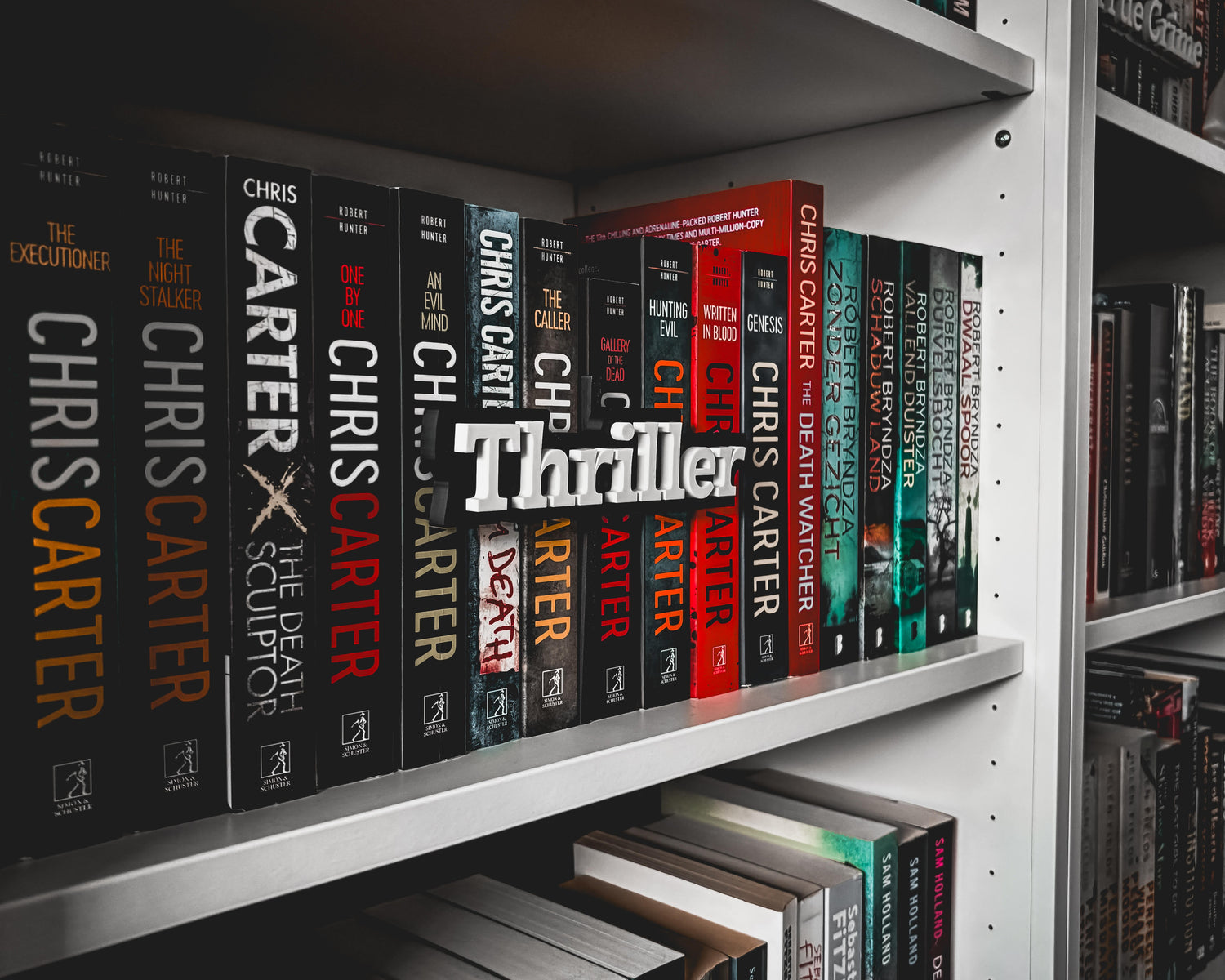Bookshelf Peekout Sign - Thriller