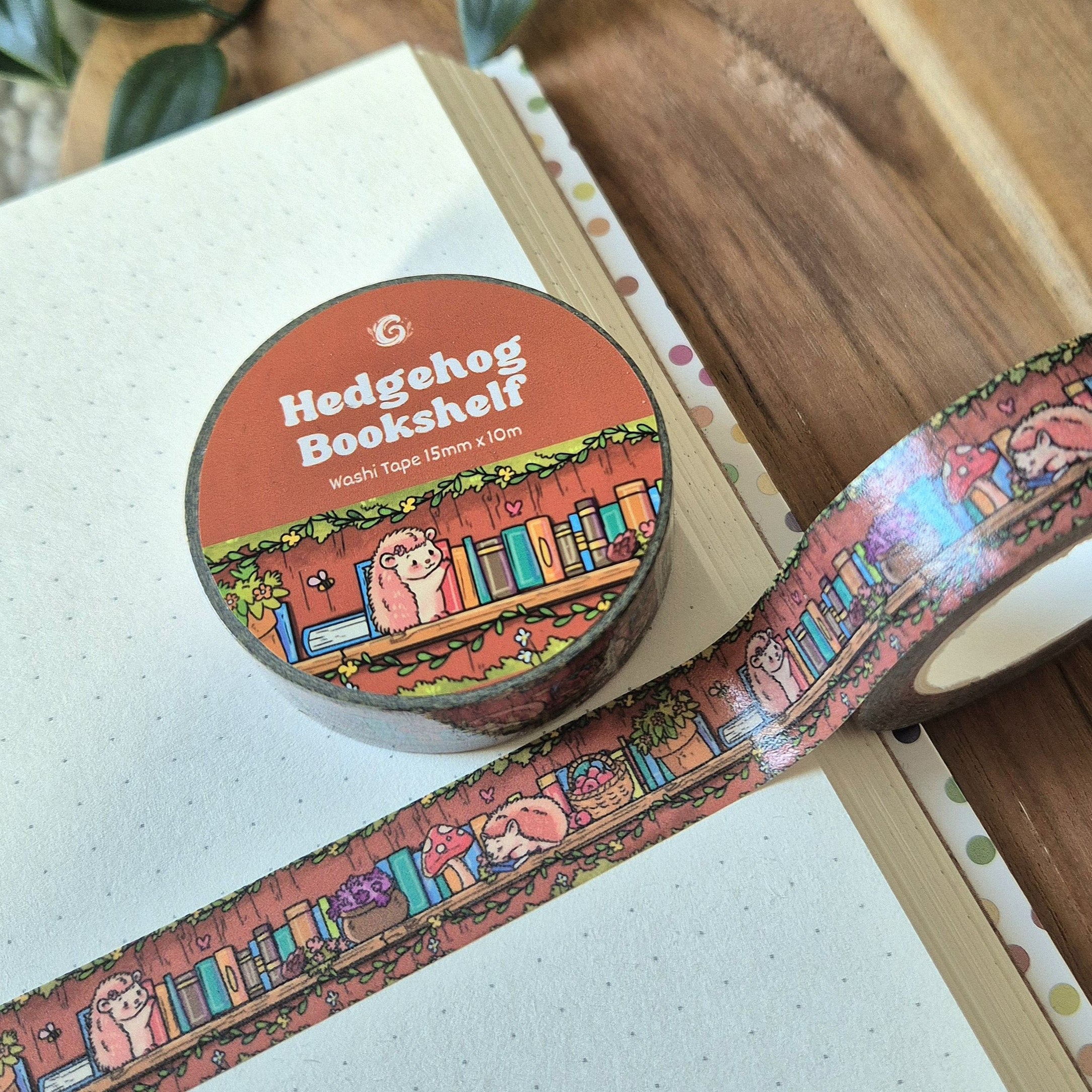 Washi Tape - Hedgehog Bookshelf