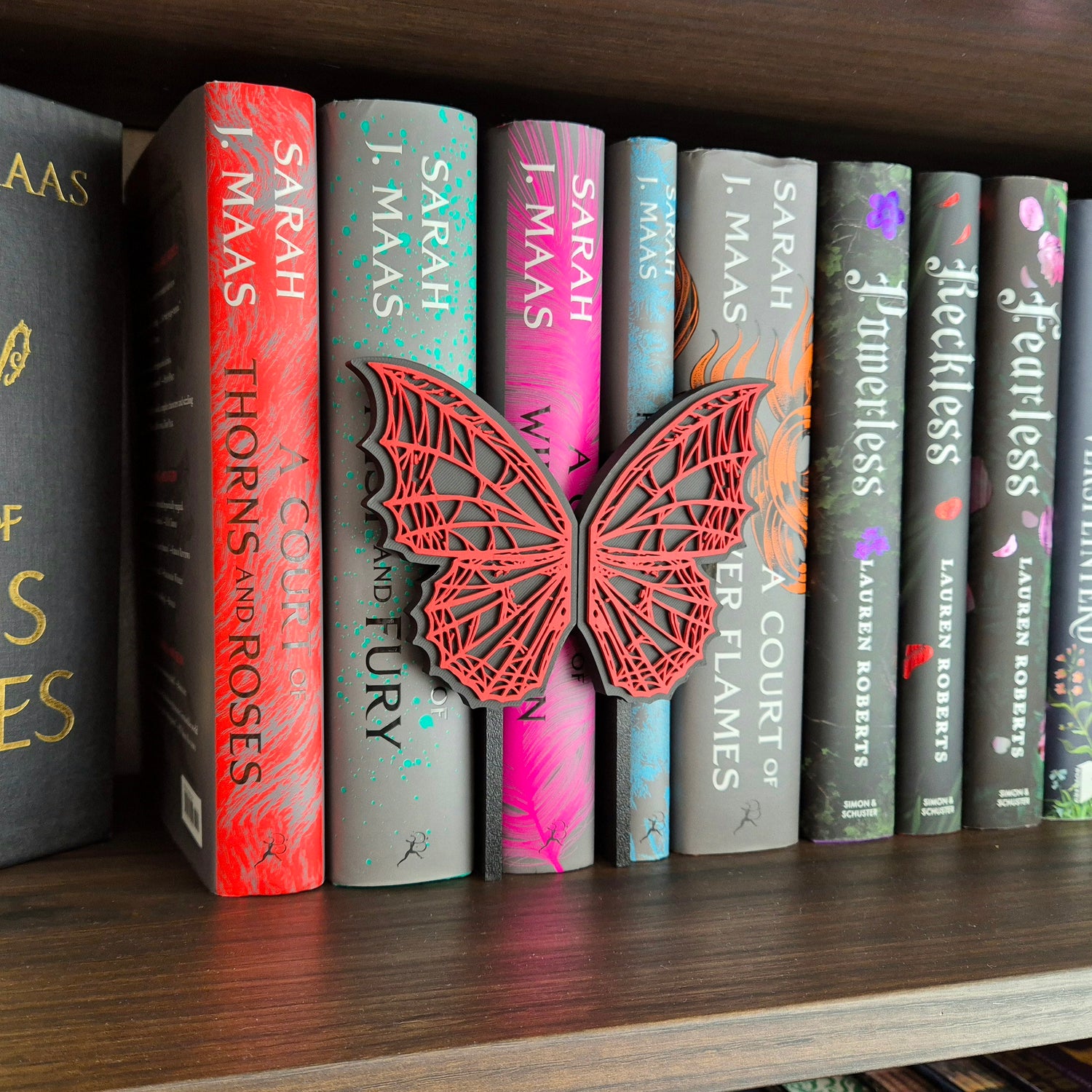 Bookshelf Peekout Sign - Spiderweb Butterfly Wings