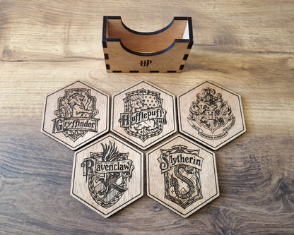 Harry Potter Inspired Hexagonal Coasters - Set of 5