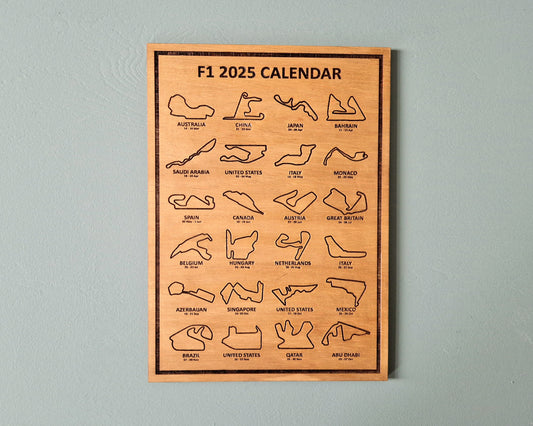 Formule 1 Wandbord - Kalender 2025