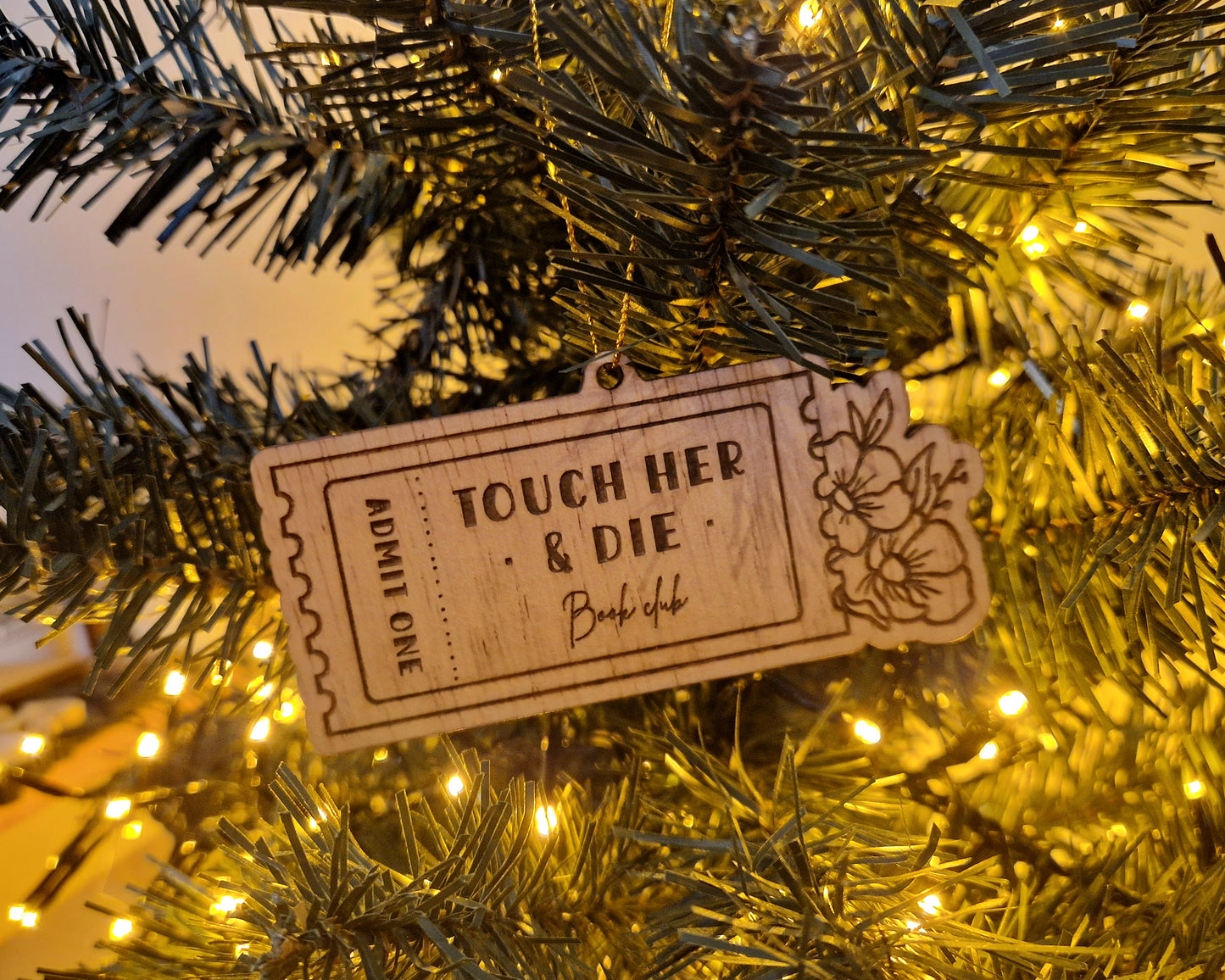 Bookish Ornament - Touch her & die