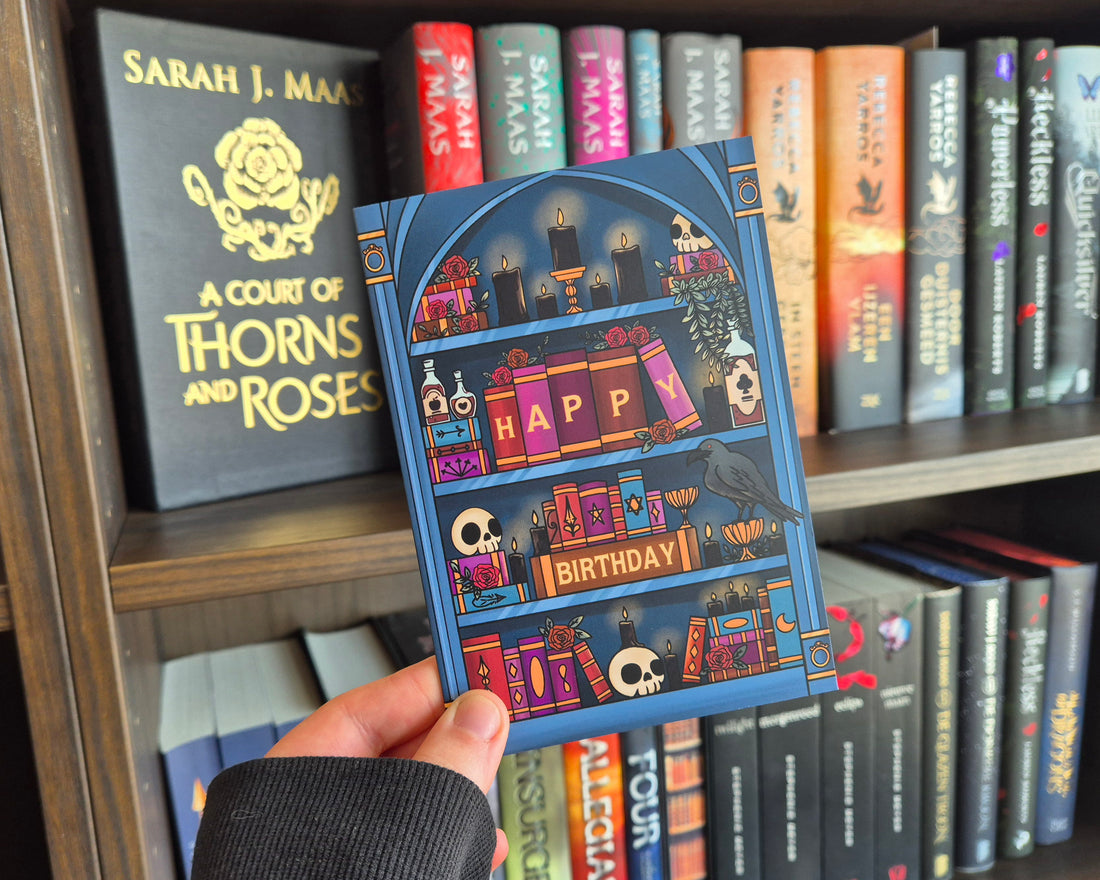 Birthday Card - Dark Bookcase