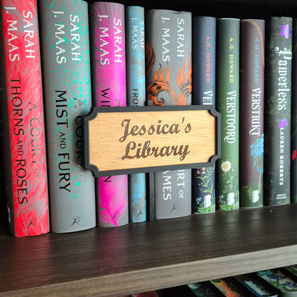 Wooden Peekout Sign - Library