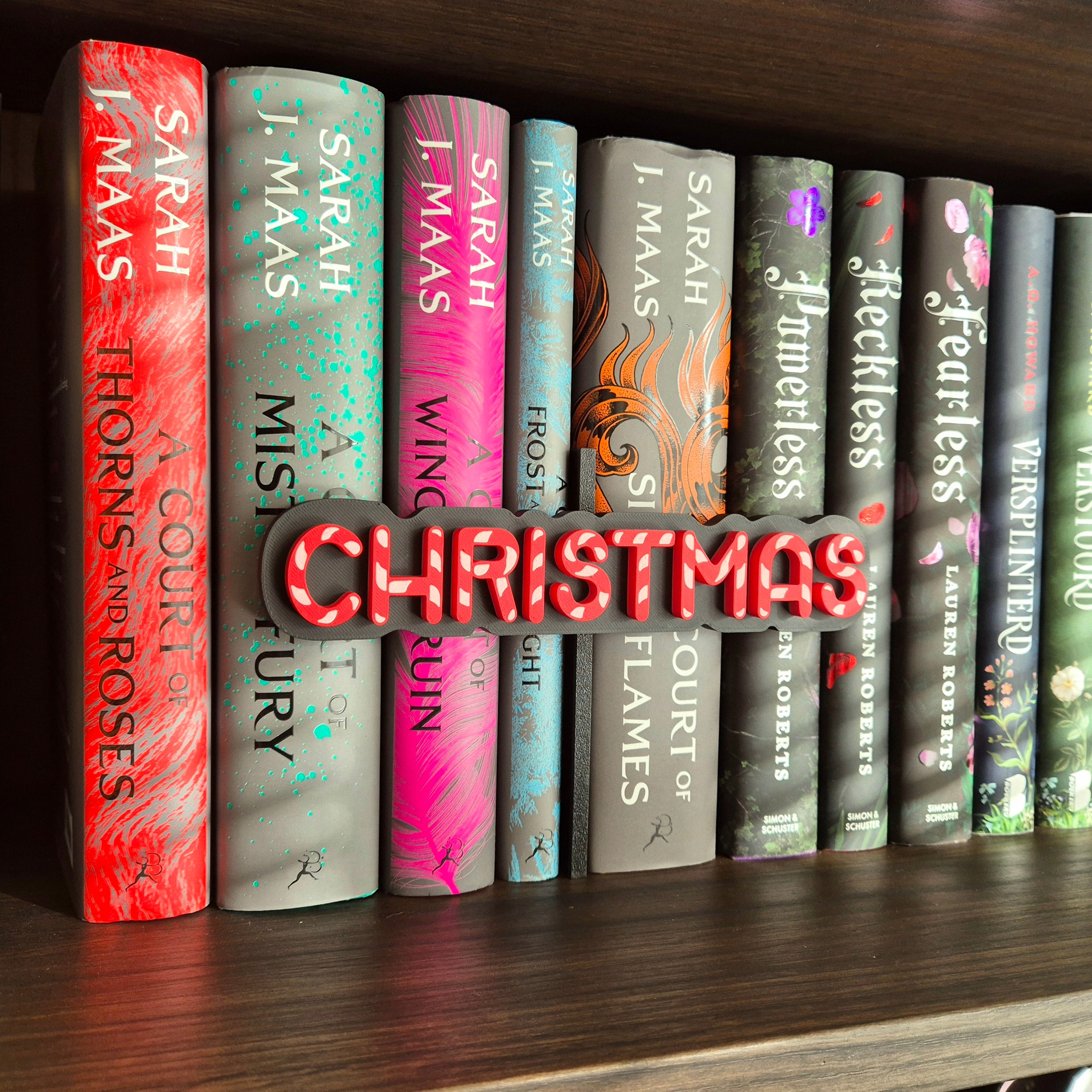 Bookshelf Peekout Sign - Candy Cane Christmas