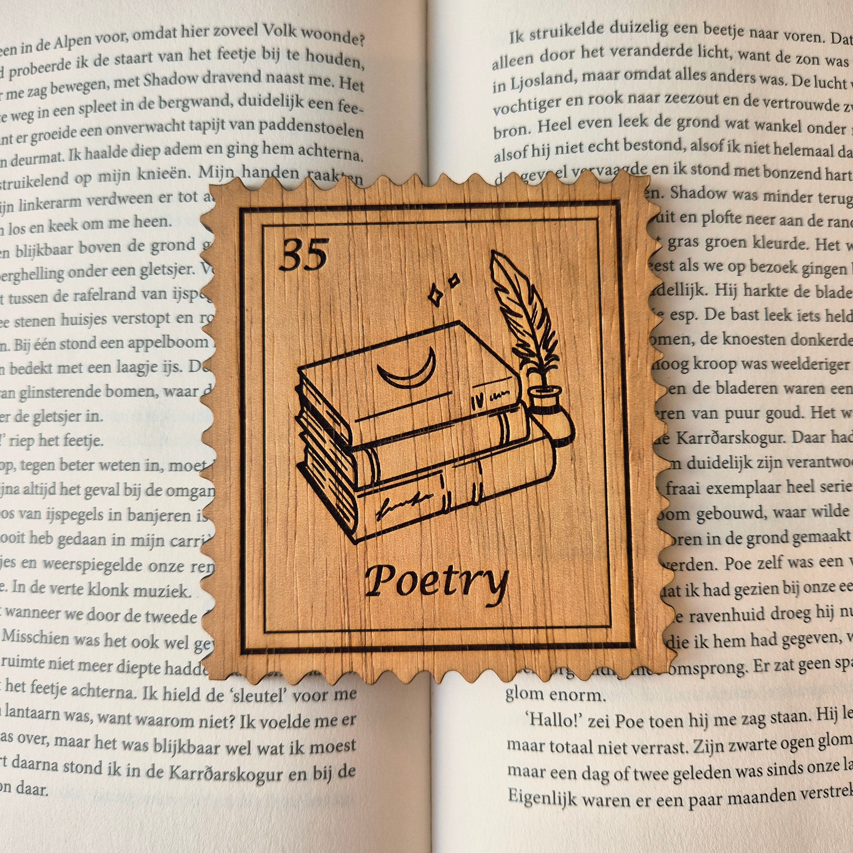 Bookish Postzegel Onderzetter - Poetry
