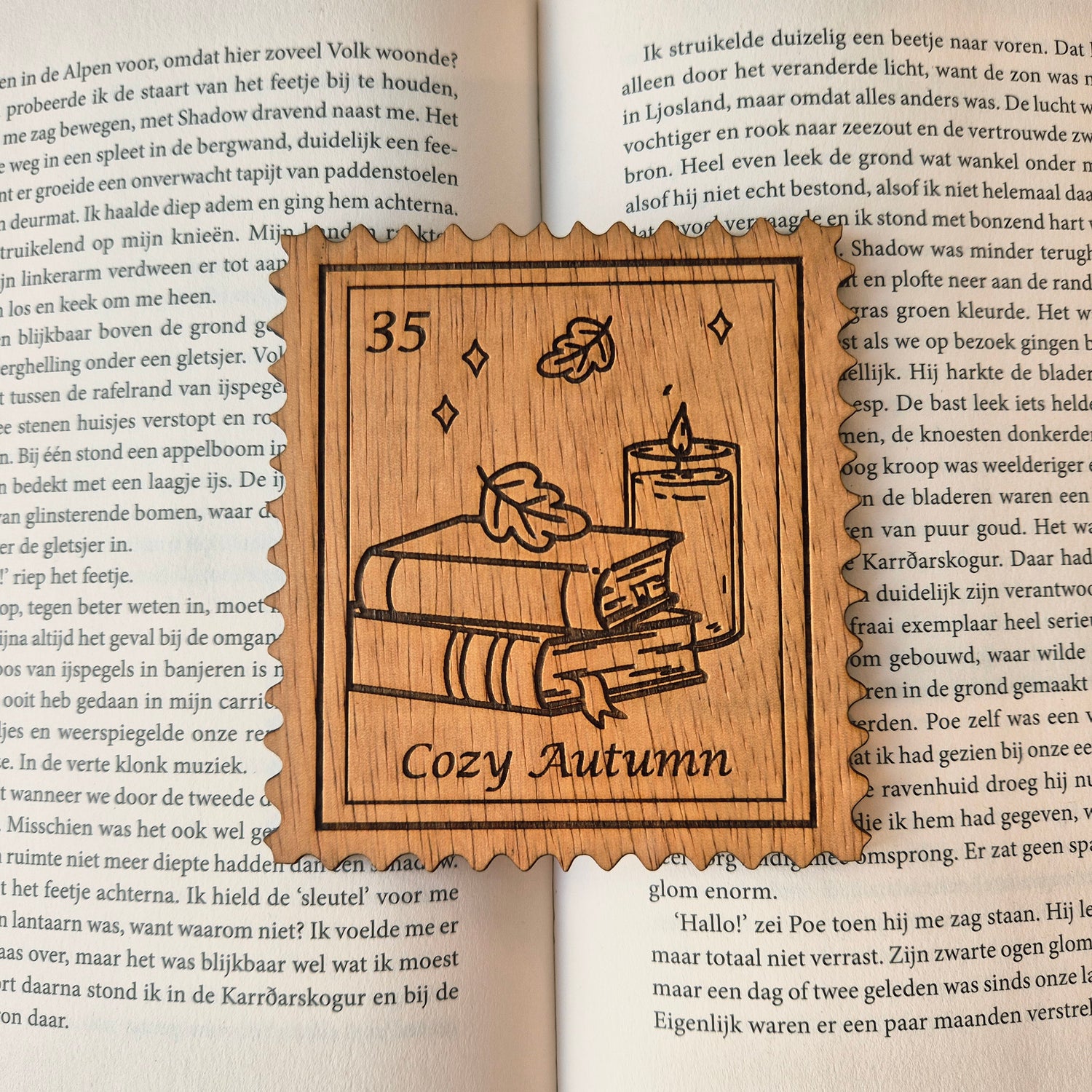 Bookish Postzegel Onderzetter - Cozy Autumn
