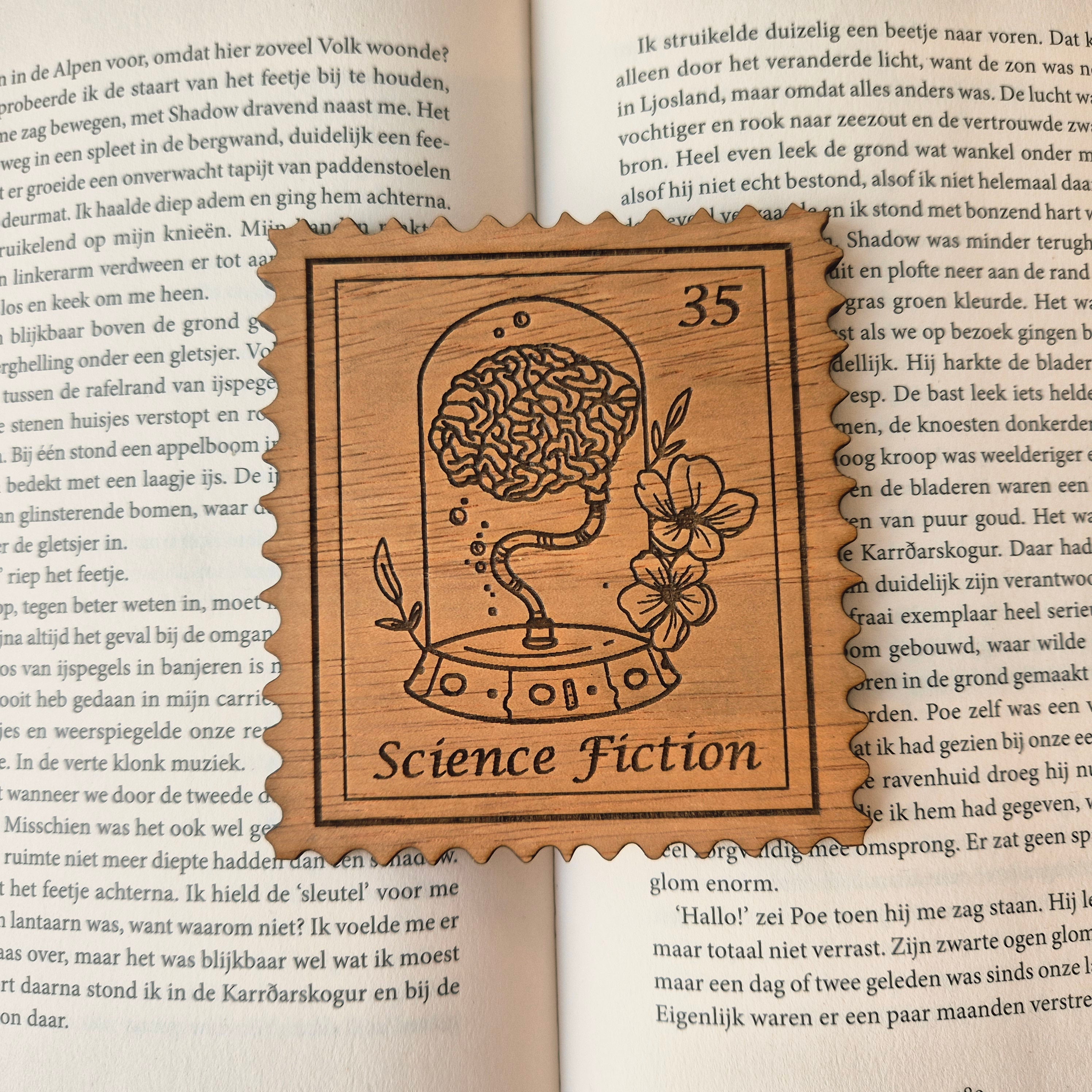 Bookish Postzegel Onderzetter - Science Fiction