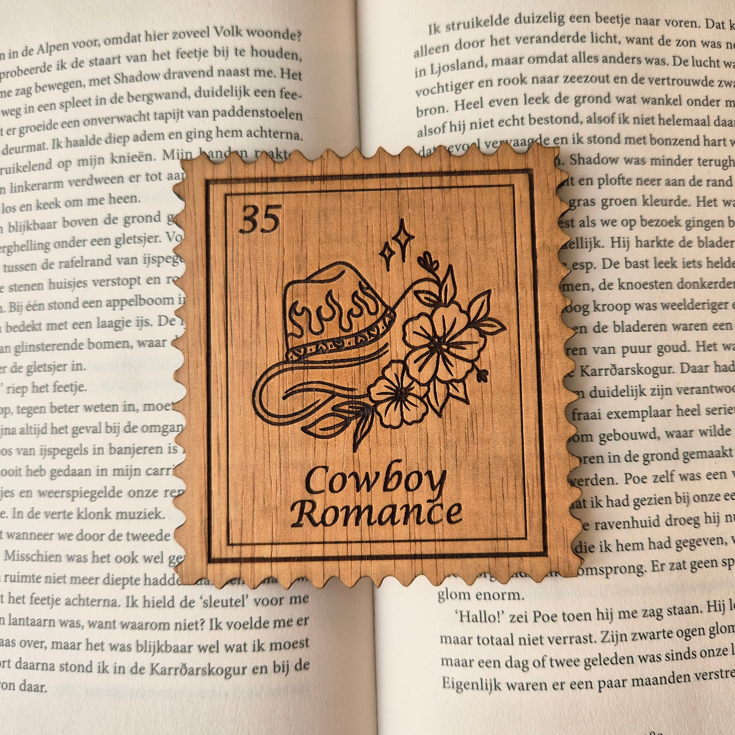 Bookish Postzegel Onderzetter - Cowboy Romance