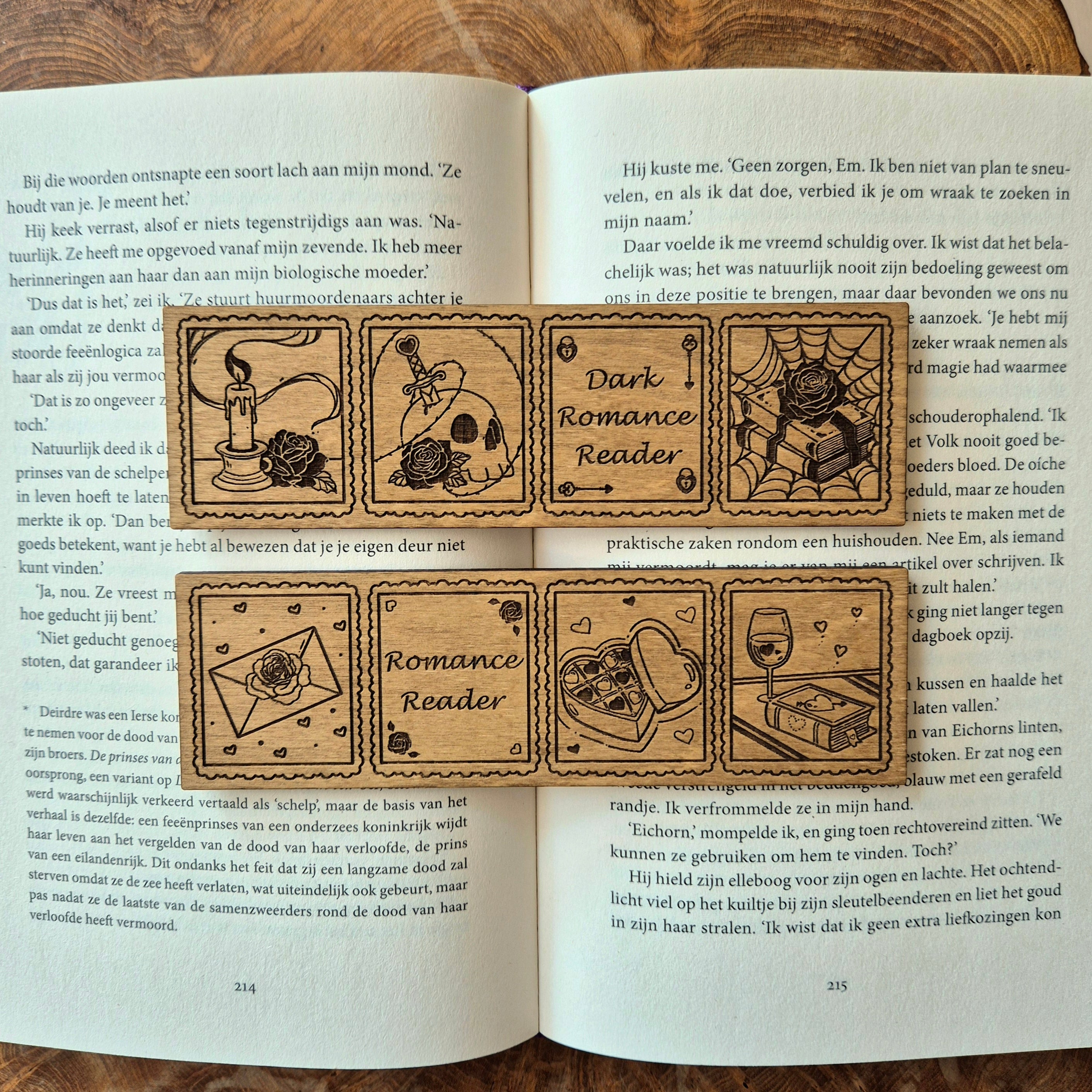 Wooden Bookmark - Dark Romance Reader