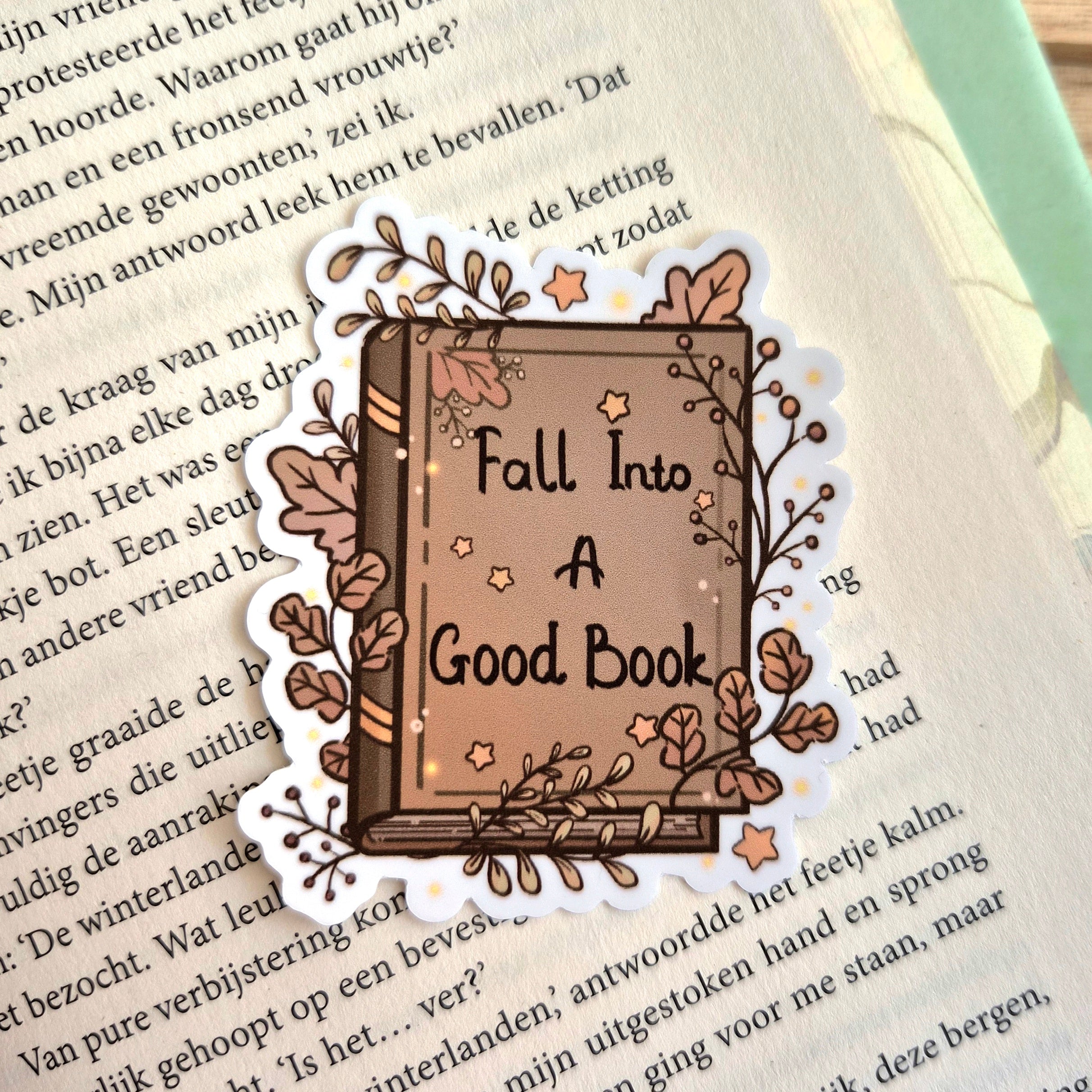 Bookish Sticker - Fall into a book good