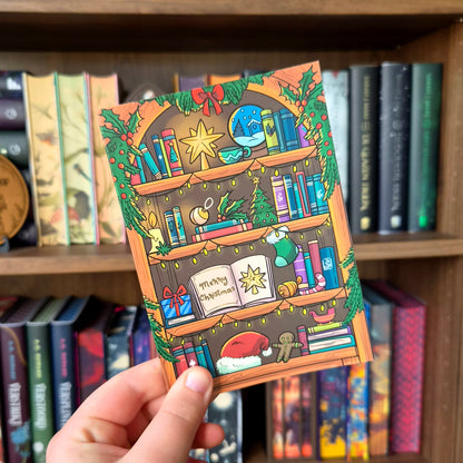 Kerstkaart - Kerst Boekenkast
