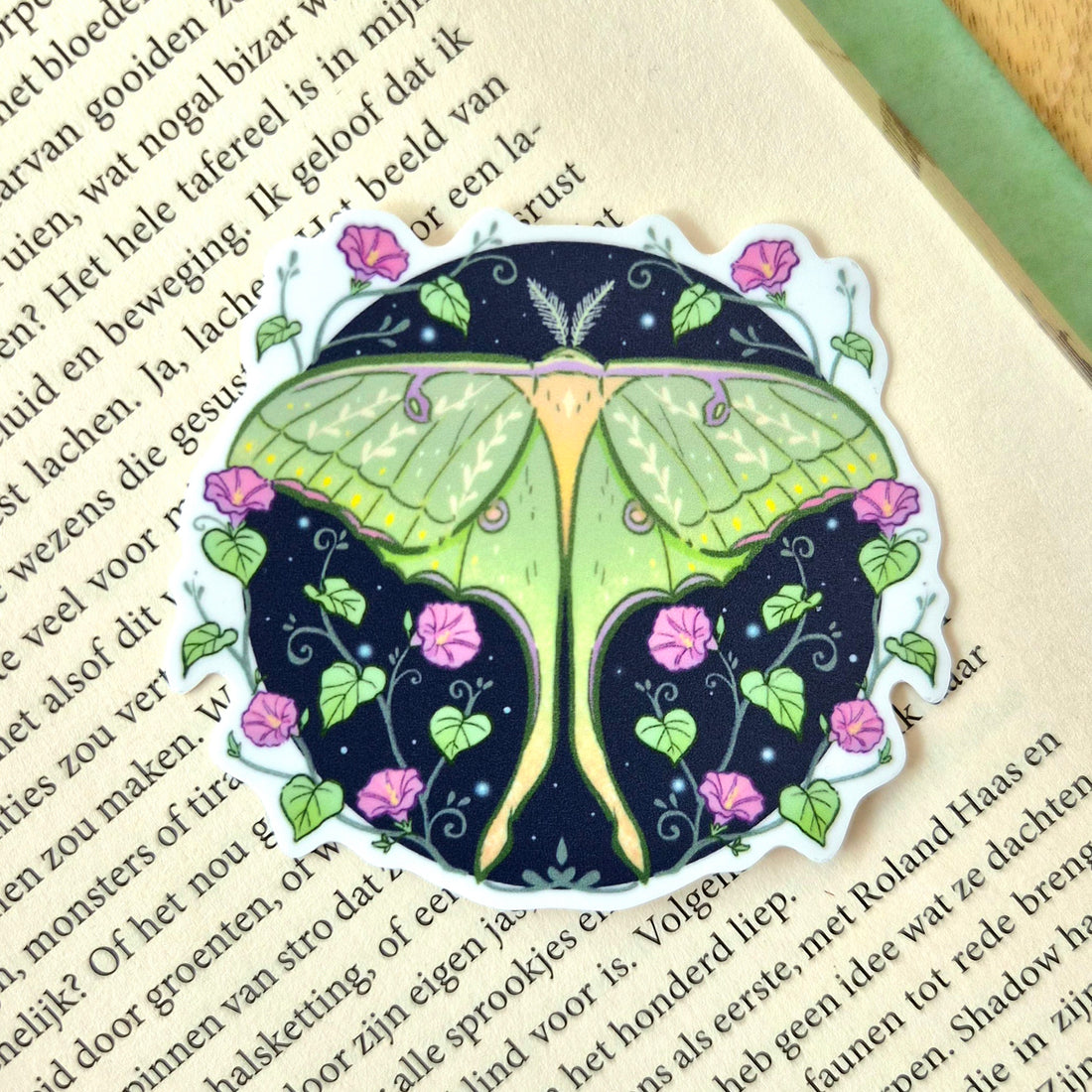 Bookish Sticker - Floral Luna Moth