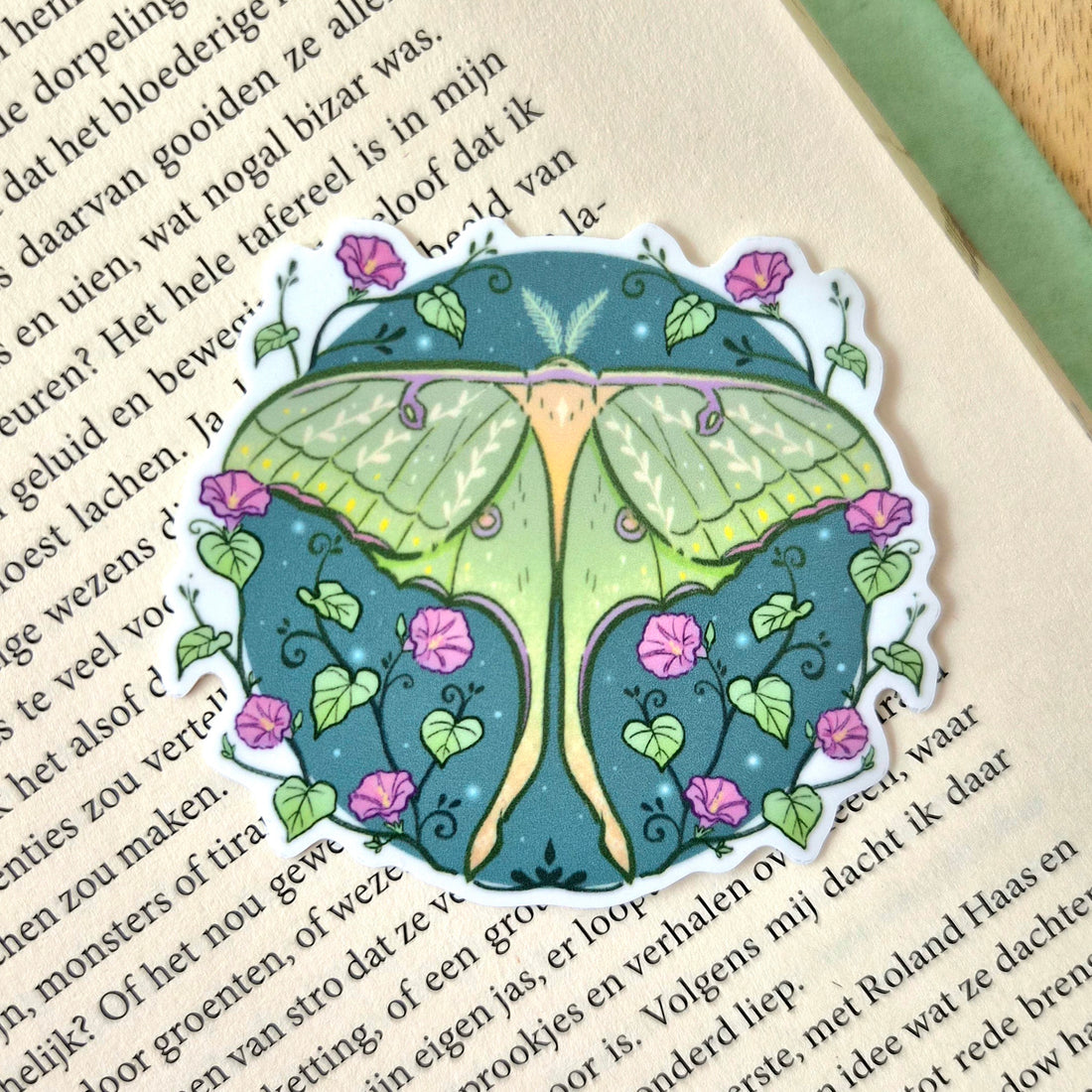 Bookish Sticker - Floral Luna Moth