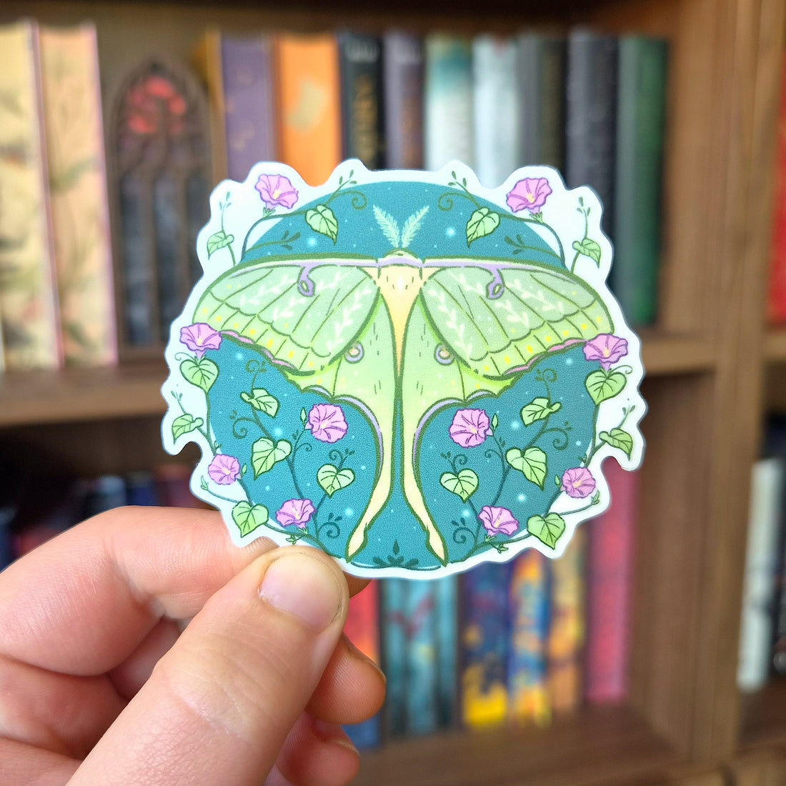 Bookish Sticker - Floral Luna Moth