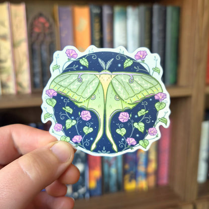Bookish Sticker - Floral Luna Moth