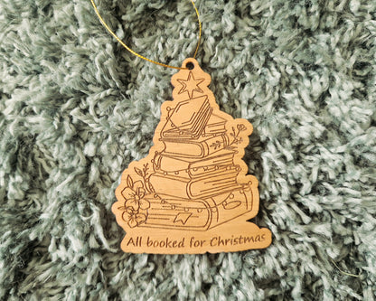 Bookish Ornament - All booked for Christmas