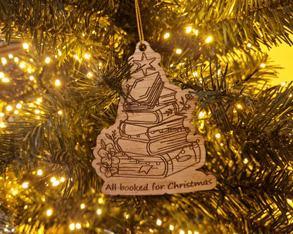 Bookish Ornament - All booked for Christmas