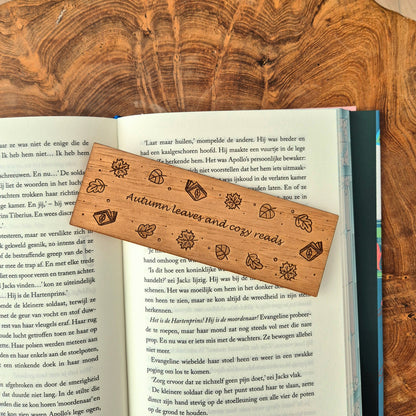 Wooden Bookmark - Autumn Leaves