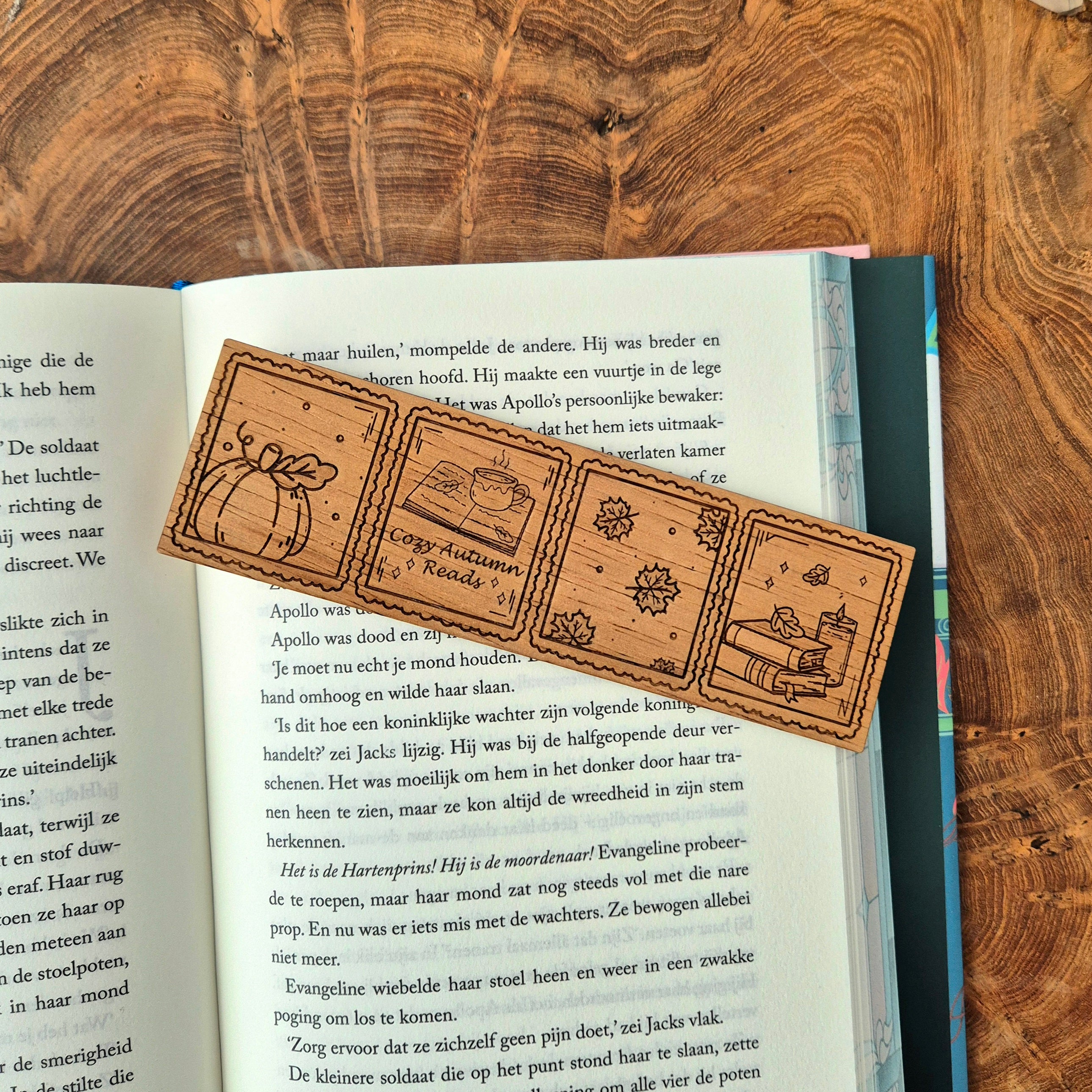 Houten Boekenlegger - Cozy Autumn Reads