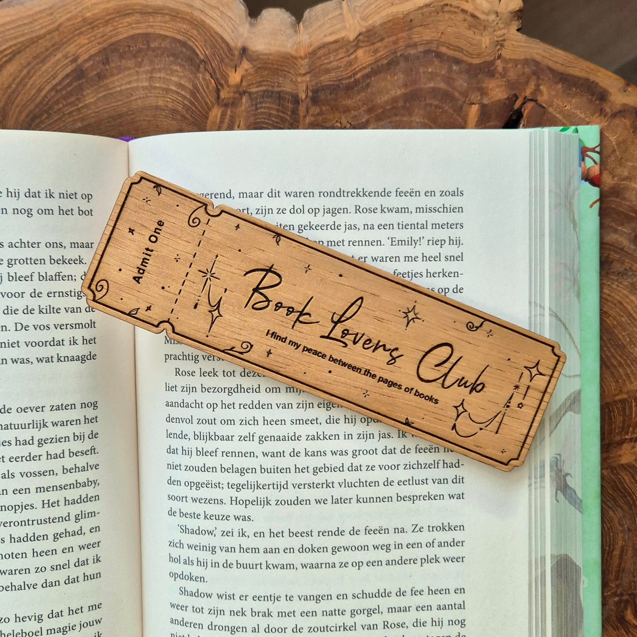 Houten Boekenlegger - Book Lovers Club