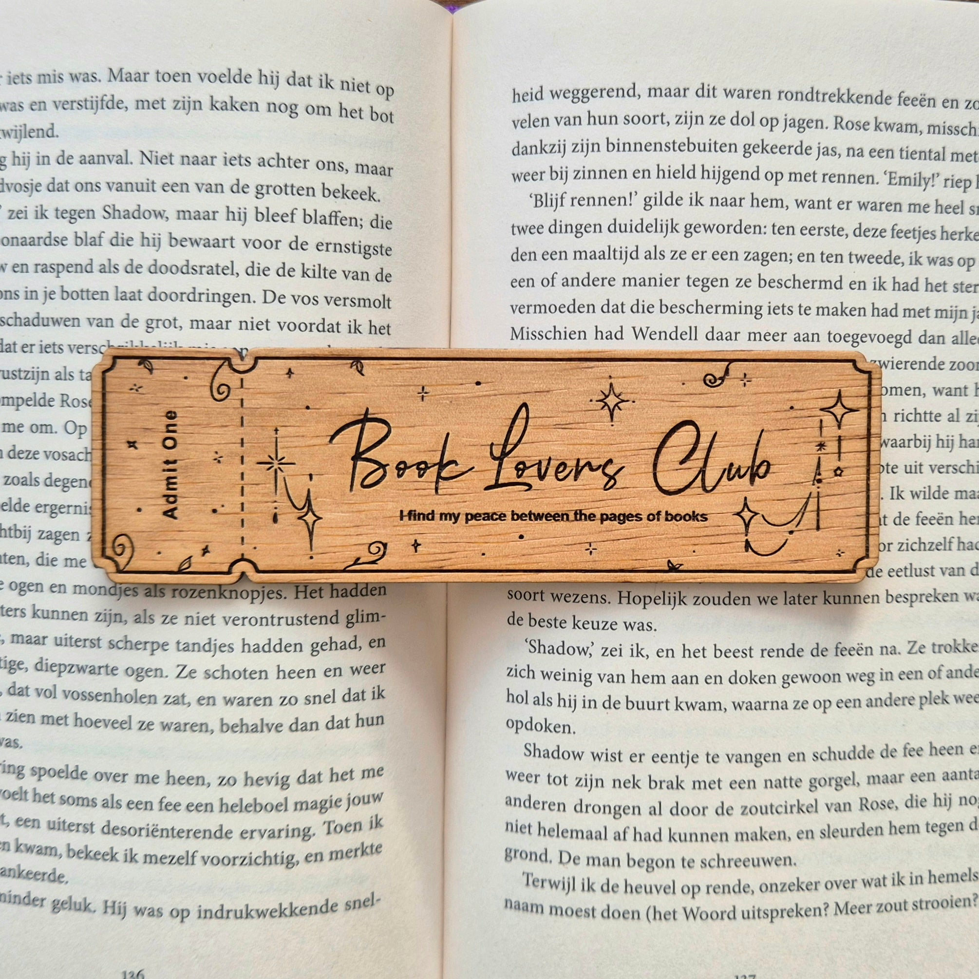 Houten Boekenlegger - Book Lovers Club