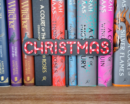 Bookshelf Peekout Sign - Candy Cane Christmas