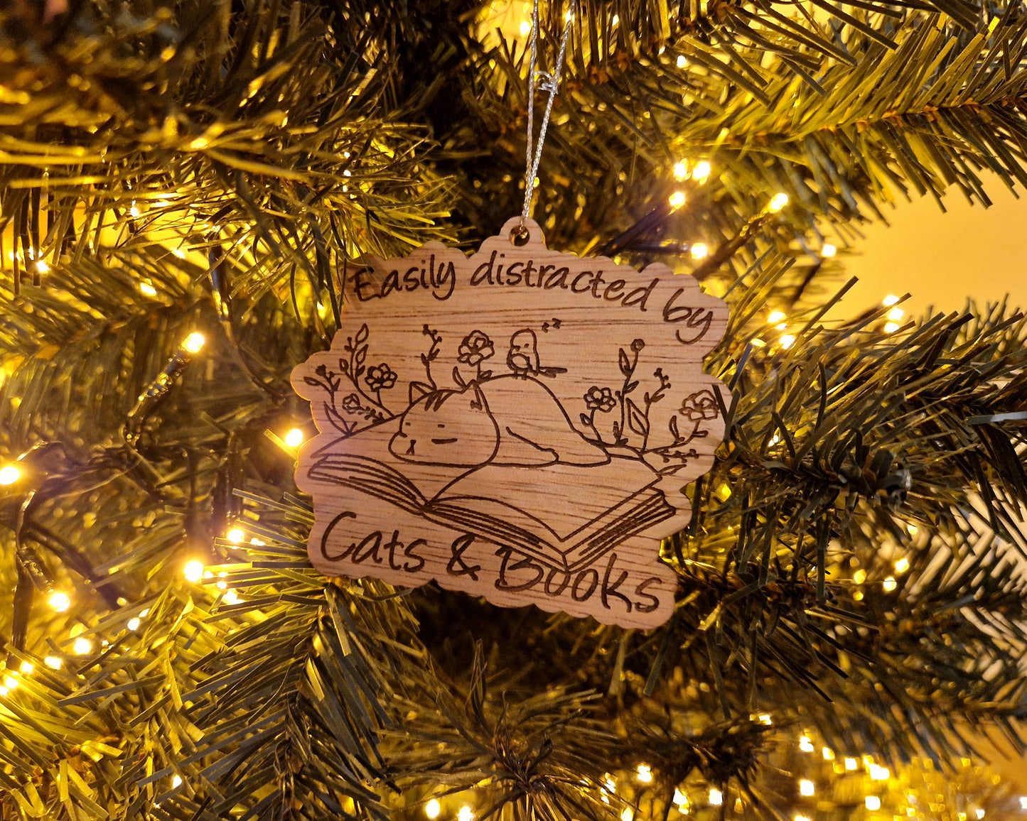 Bookish Ornament - Cats & Books