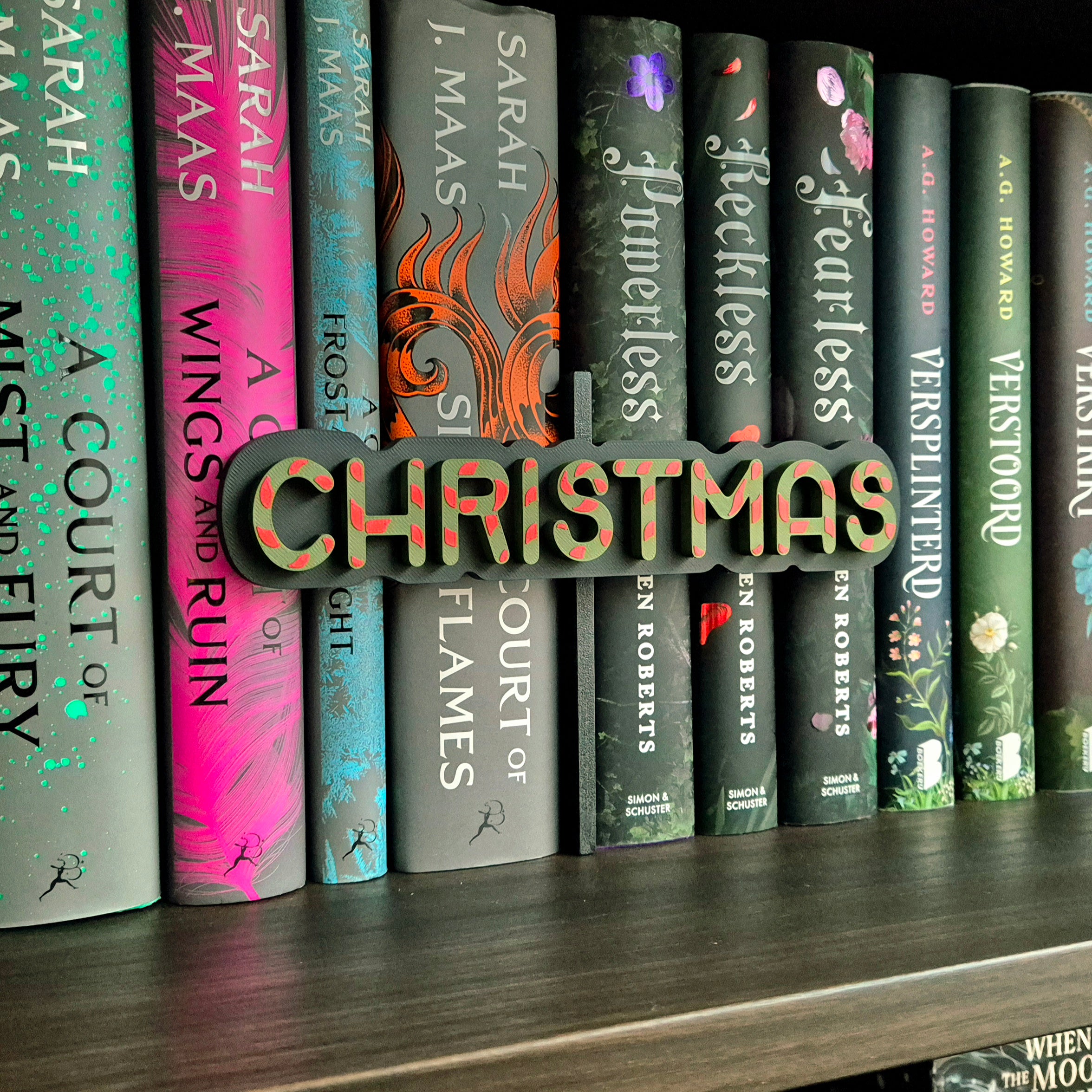Bookshelf Peekout Sign - Candy Cane Christmas